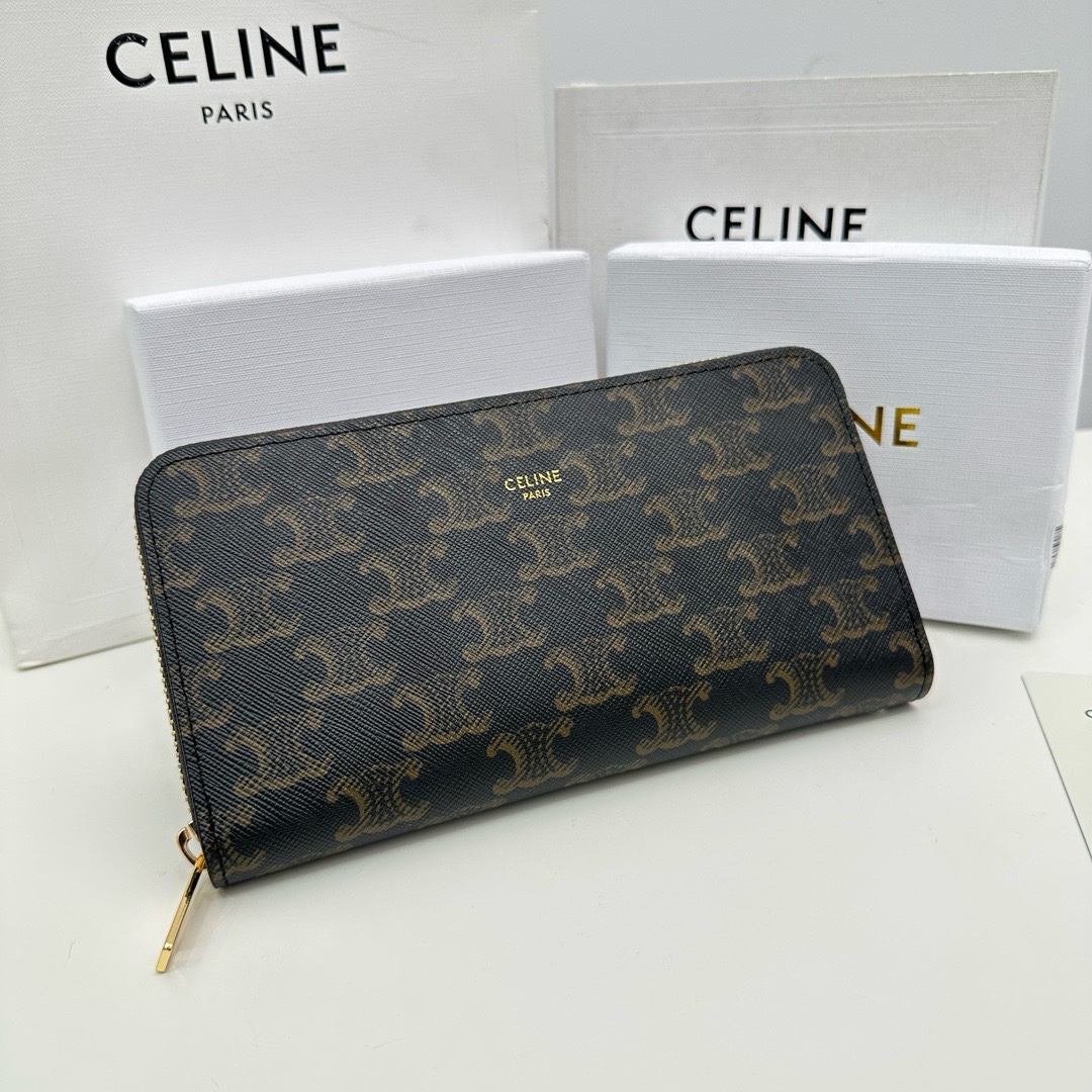 Celine Triomphe Cuir Large Zip Wallet - Image 2