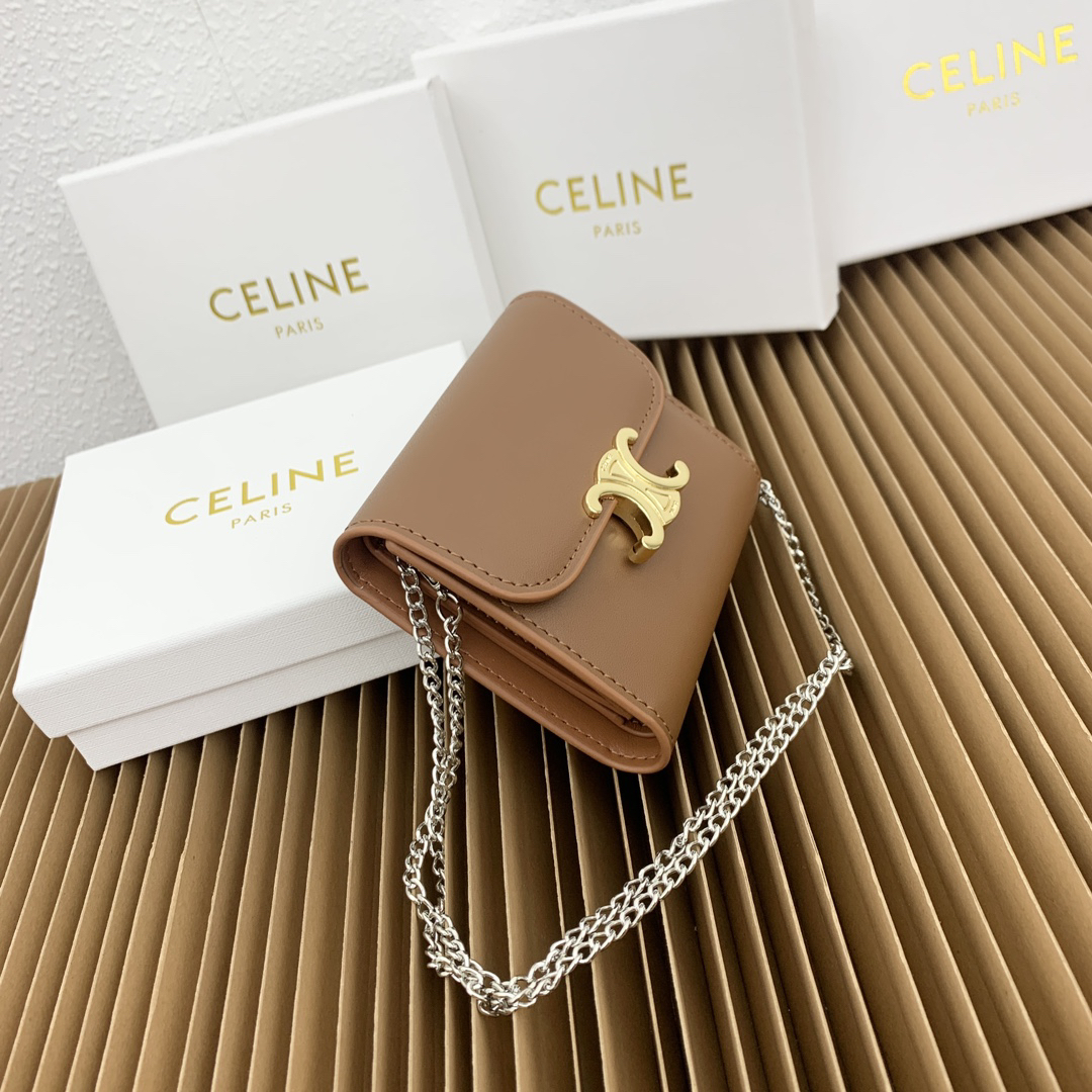 CELINE Small Shiny Lambskin Flap Wallet - Image 2