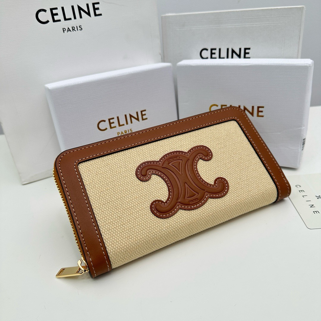 Celine Triomphe Cuir Large-Zip Wallet - Image 2