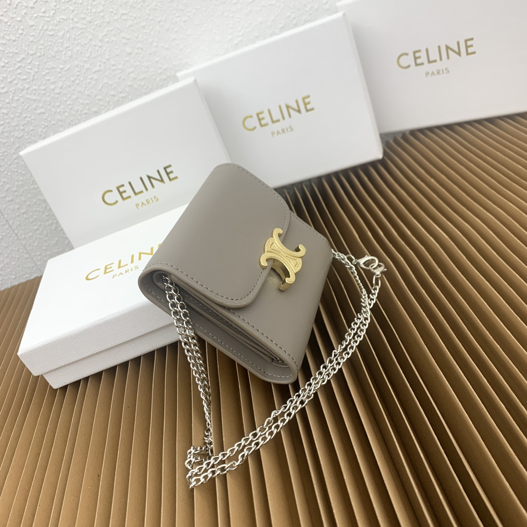 CELINE Small Triomphe Leather Flap Wallet - Image 2