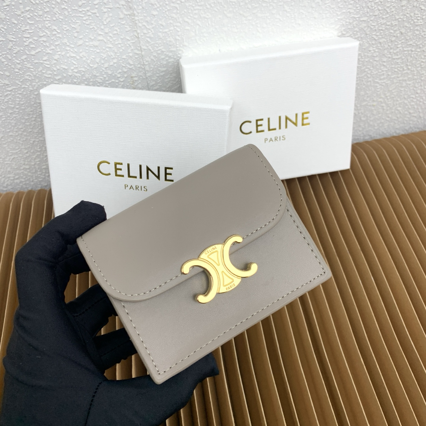 Celine Triomphe Leather Business Card Holder - Image 2