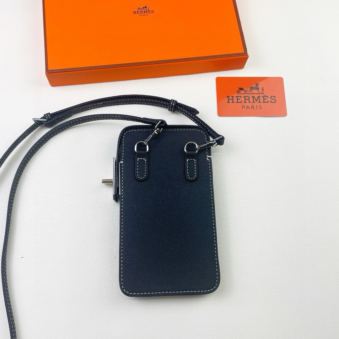 Hermès Hac a Box Tadelakt Calfskin Phone Case with Shoulder Strap - Image 2