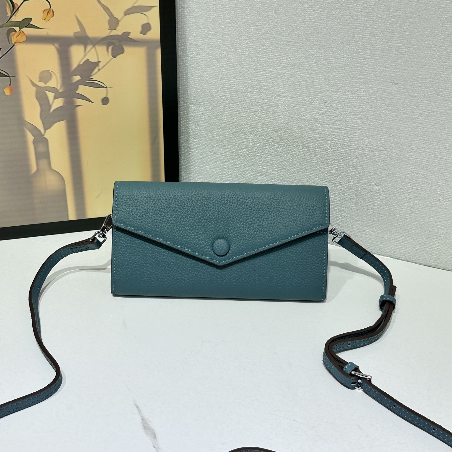 Hermès R.M.S Evercolor Togo Leather Crossbody Wallet Bag - Image 2