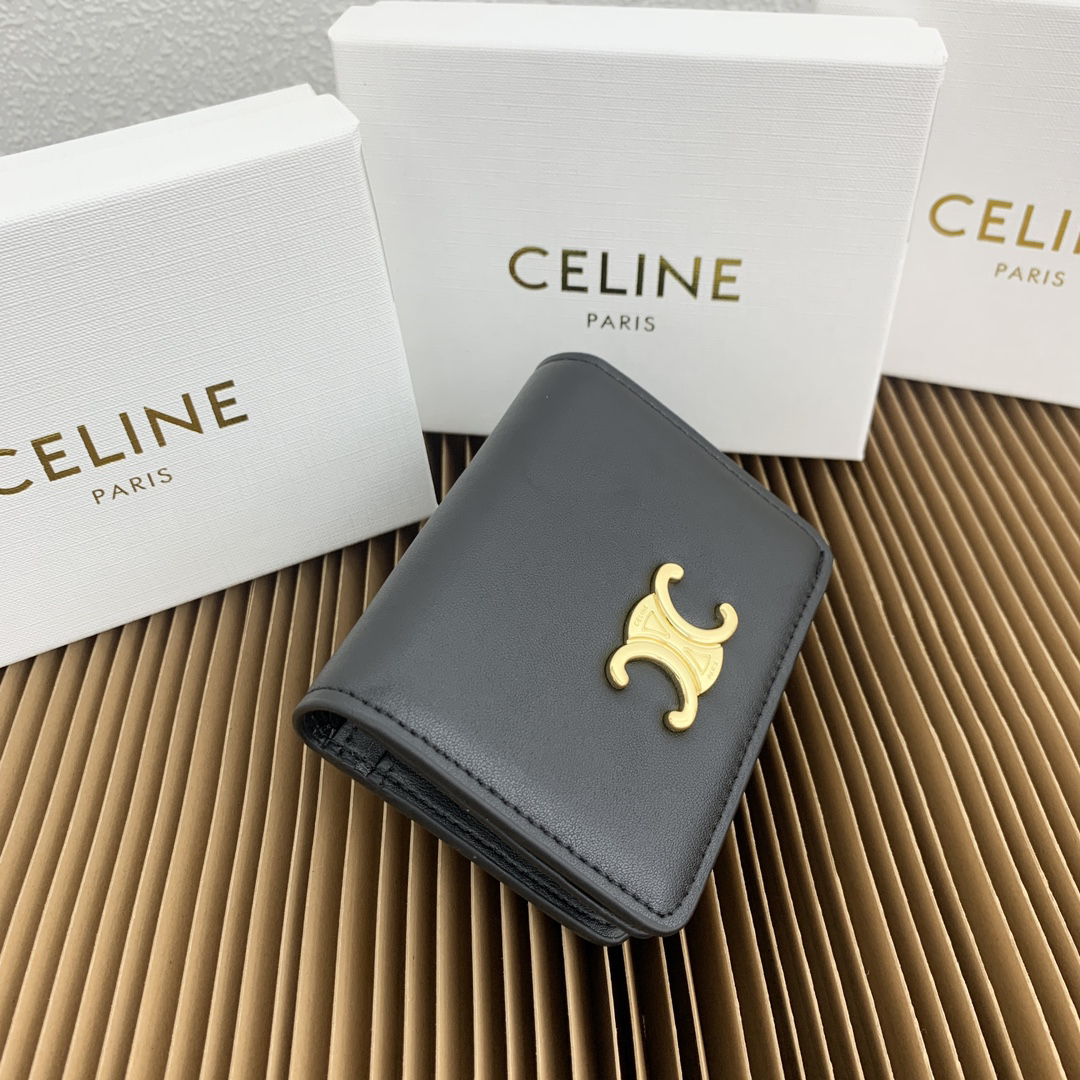 Celine Triomphe Leather Short Wallet - Image 2