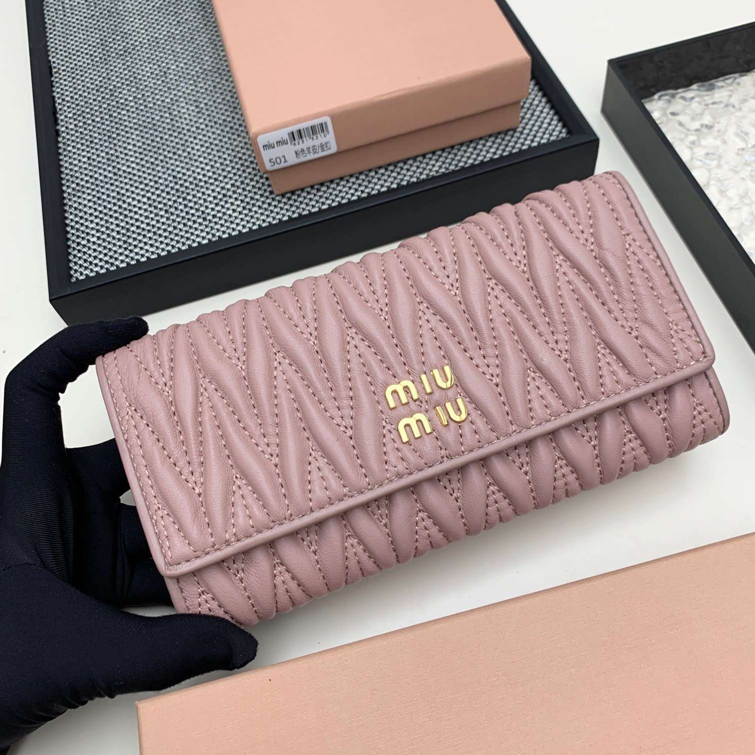 Miu Miu Lambskin Zipper Wallet - Image 2
