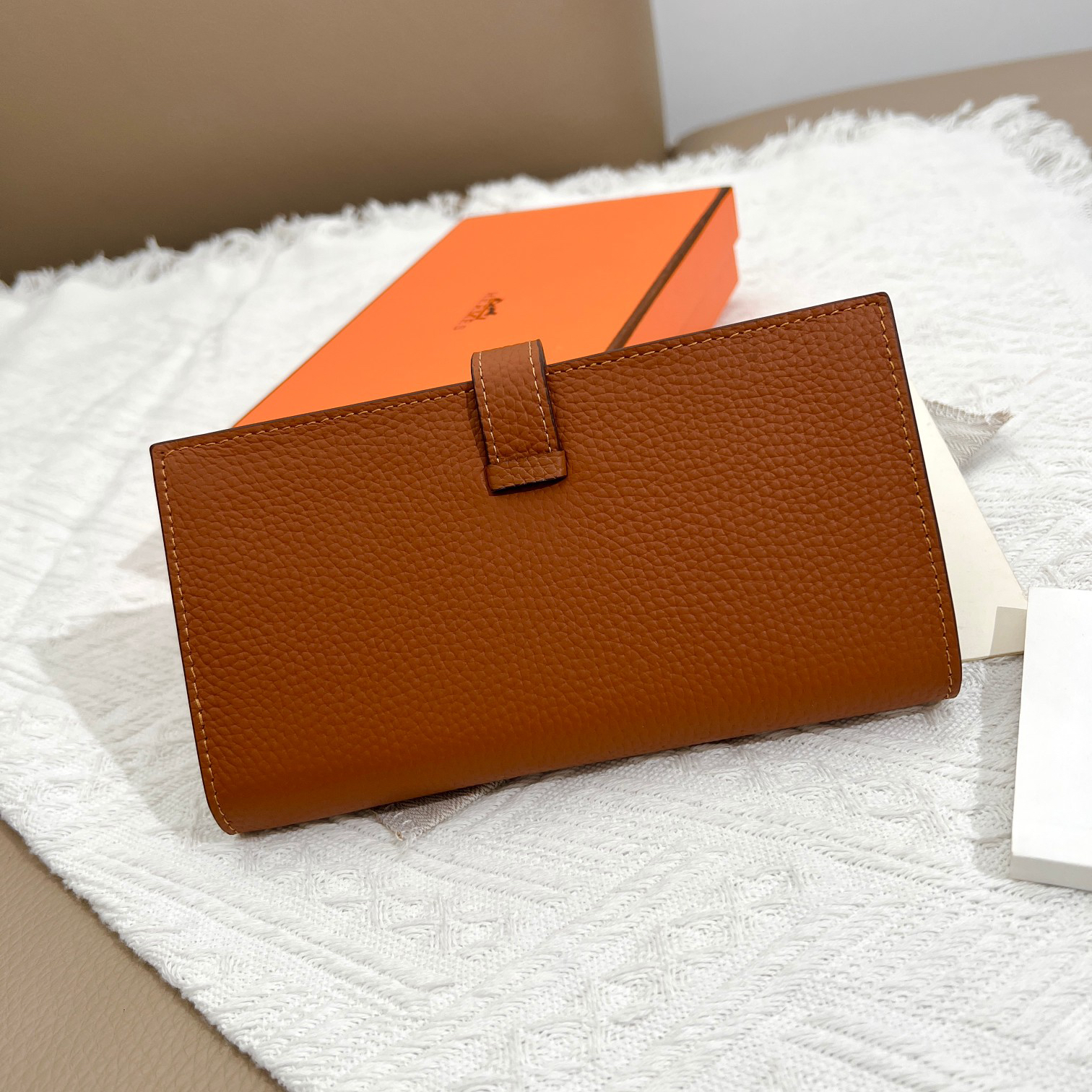 Hermes Women’s Togo Leather Vertical Zip Wallet - Image 2