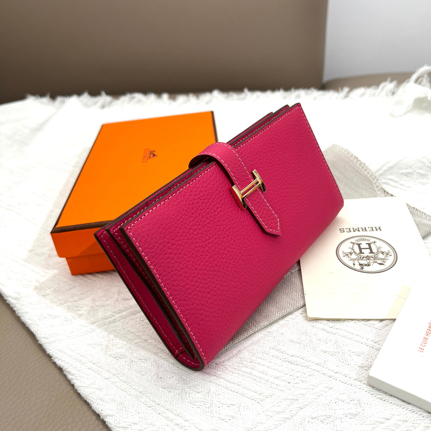 Hermes Women’s Leather Vertical Zip Wallet - Image 2