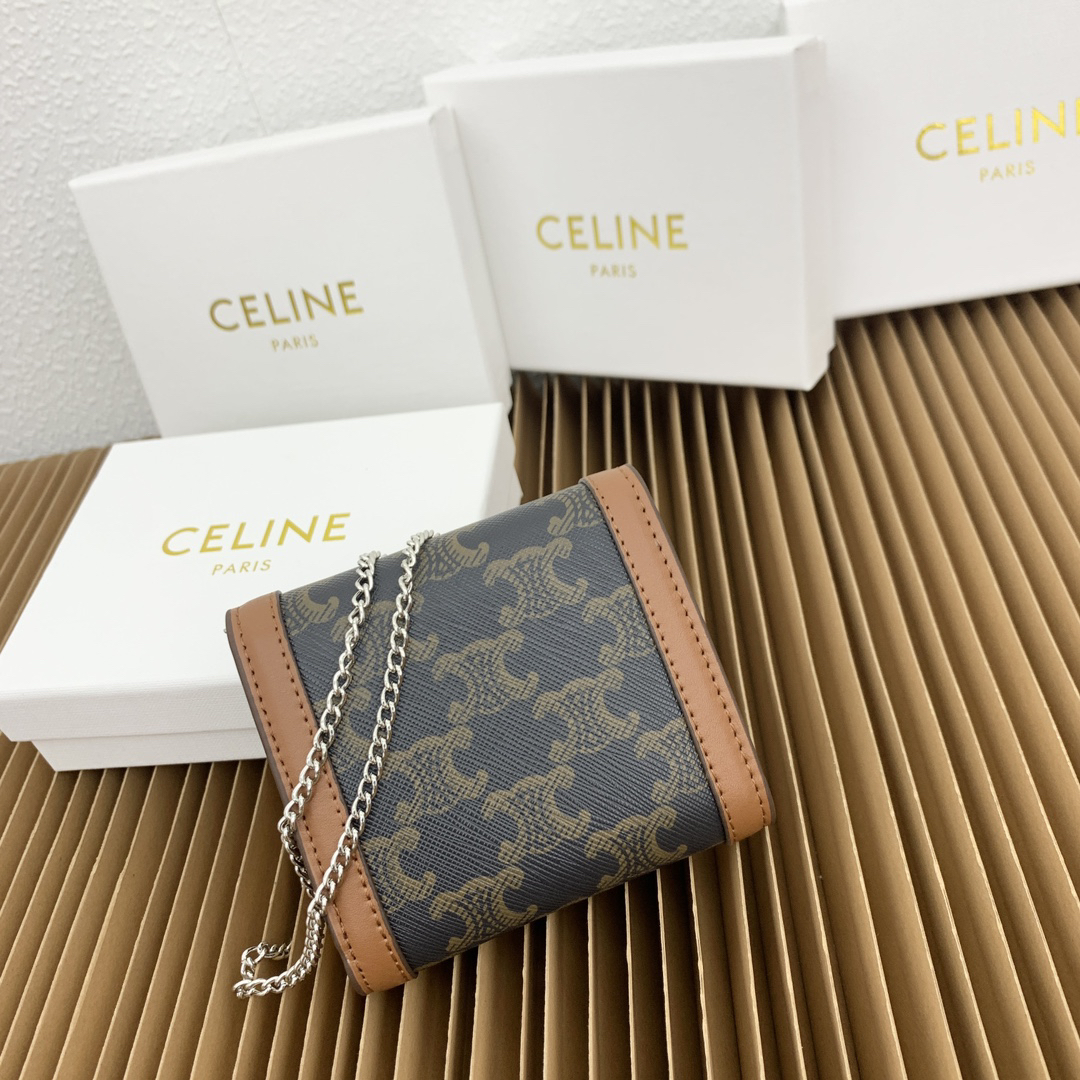 Celine Triomphe Small Embroidered Textile Wallet - Image 2