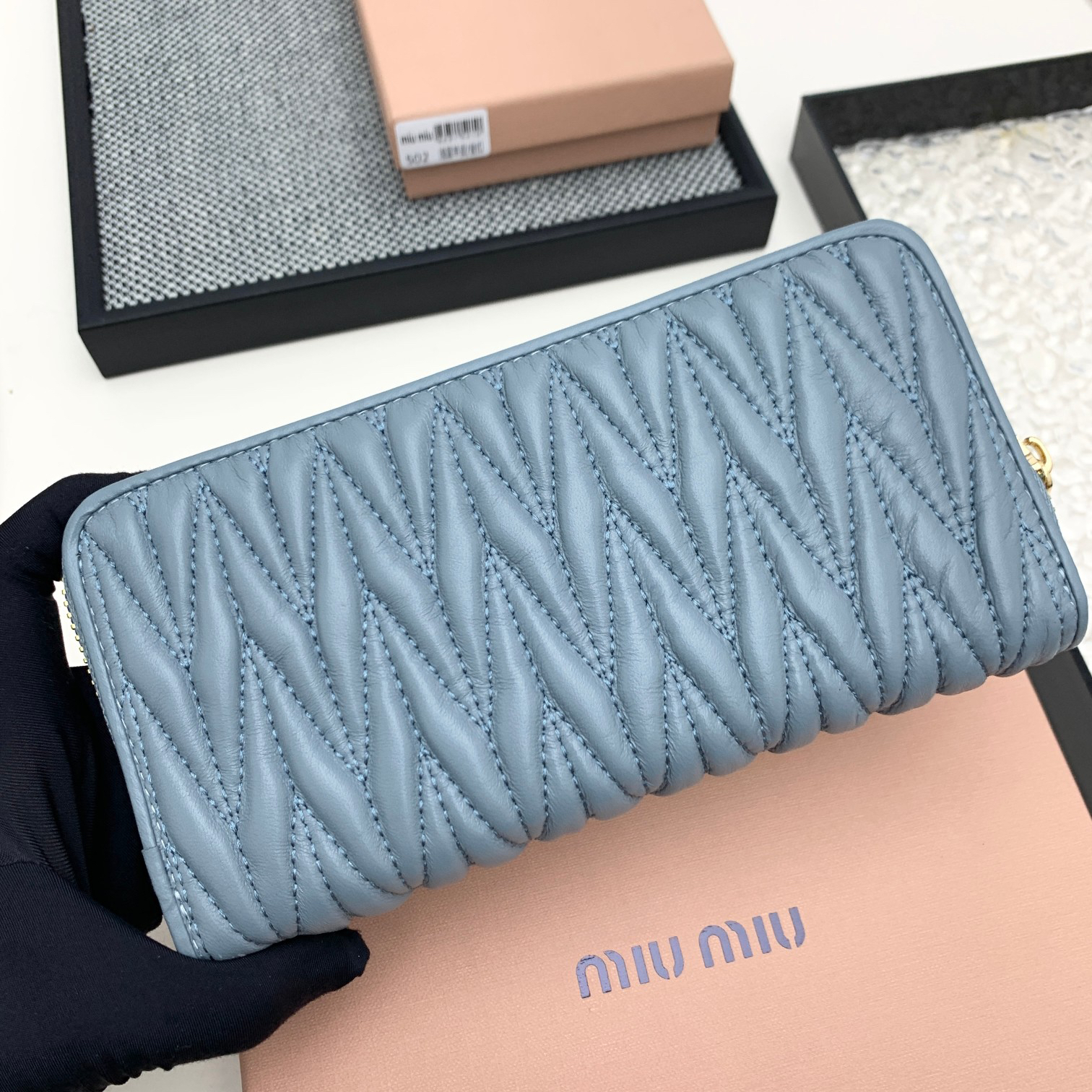 Miu Miu Lambskin Zip Wallet - Image 2