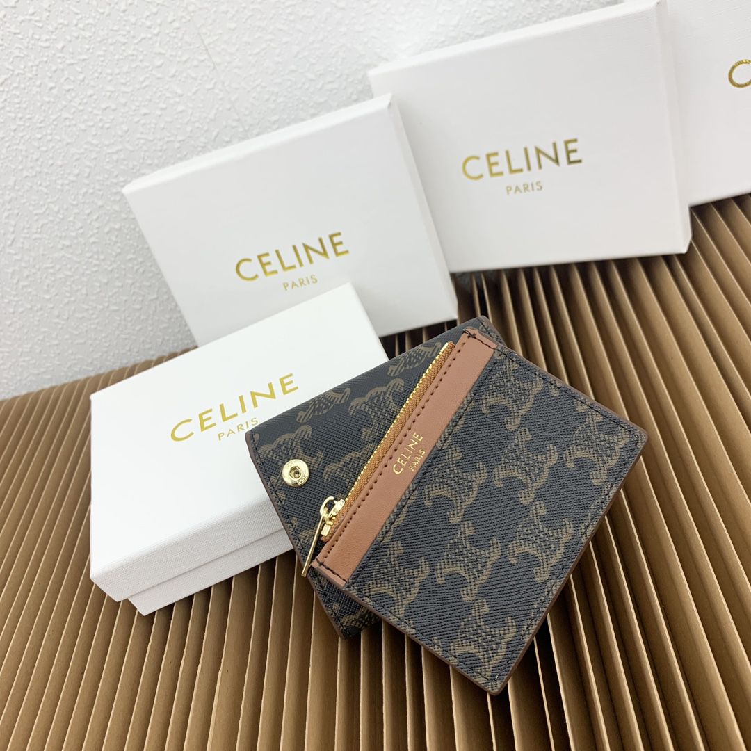 Celine Triomphe Canvas Small Leather Wallet - Image 2