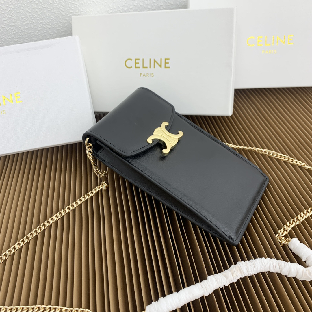CELINE Triomphe Phone Bag in Fine-Grain Calfskin - Image 2