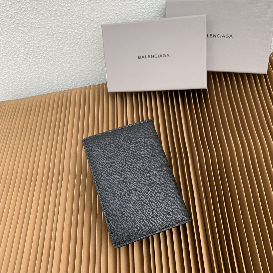 Balenciaga Black Soft Textured Calfskin Passport Holder - Image 2