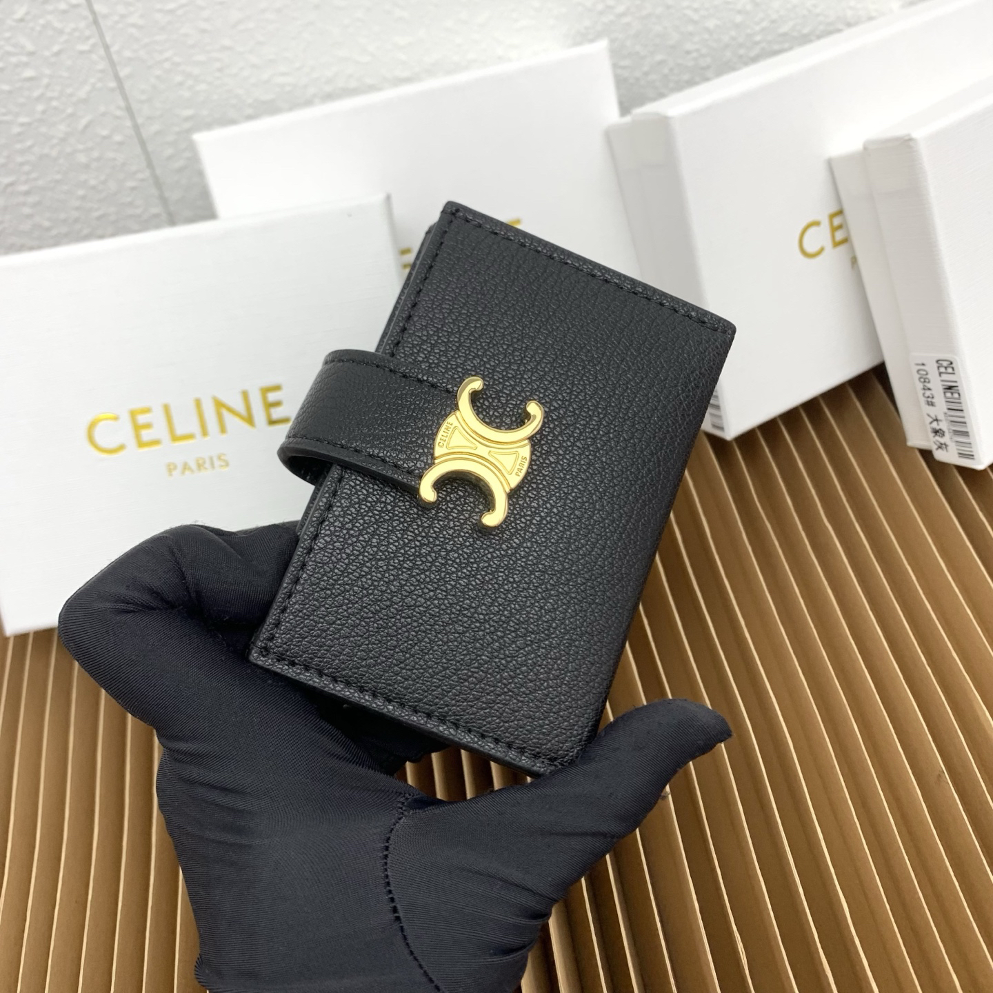 Celine Accordéon Triomphe Leather Card Holder - Image 2