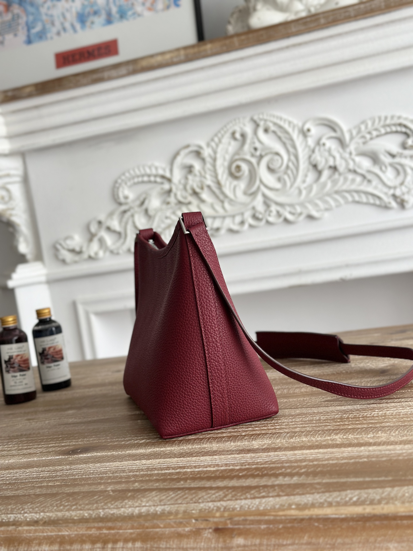 Hermes Berlingot Ruby Red Leather Crossbody Bag - Image 2