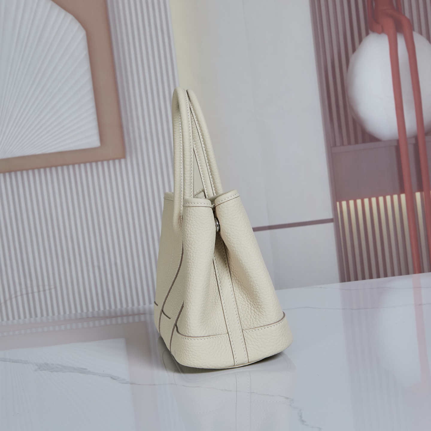 Handmade Hermès Mini Garden Party Handbag in Nata White - Image 2