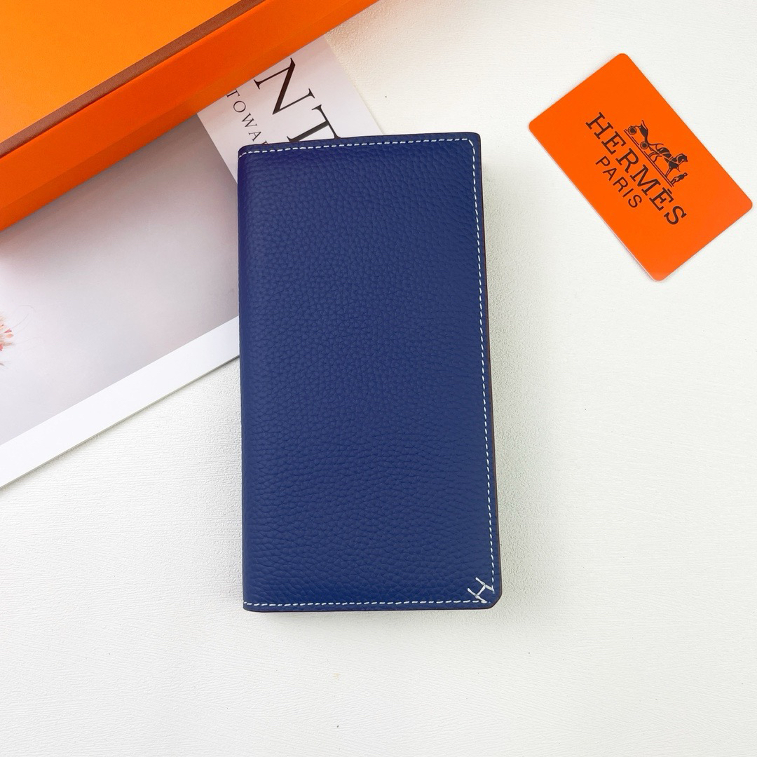 Hermes Evercolor Leather Long Wallet with Contrasting Horsebit Stitching - Image 2