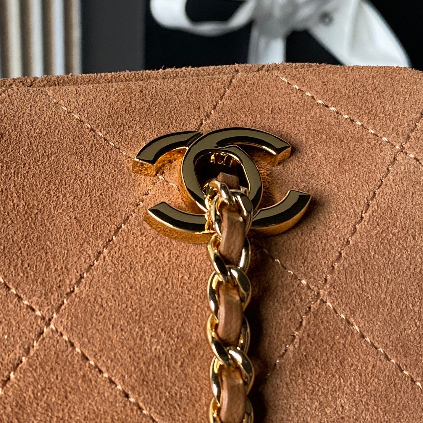 Chanel 26A Limited Series AS6406 Suede Bowling Bag - Image 3