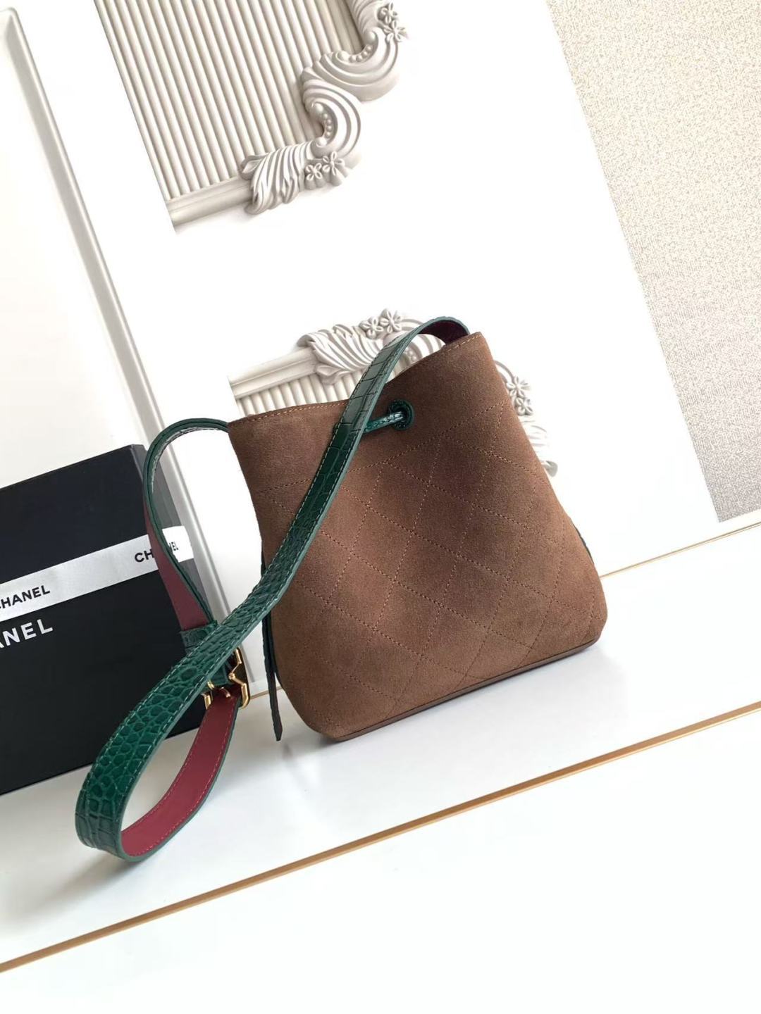 Chanel 26B AS6537 Small Calfskin Bucket Crossbody Bag - Image 3