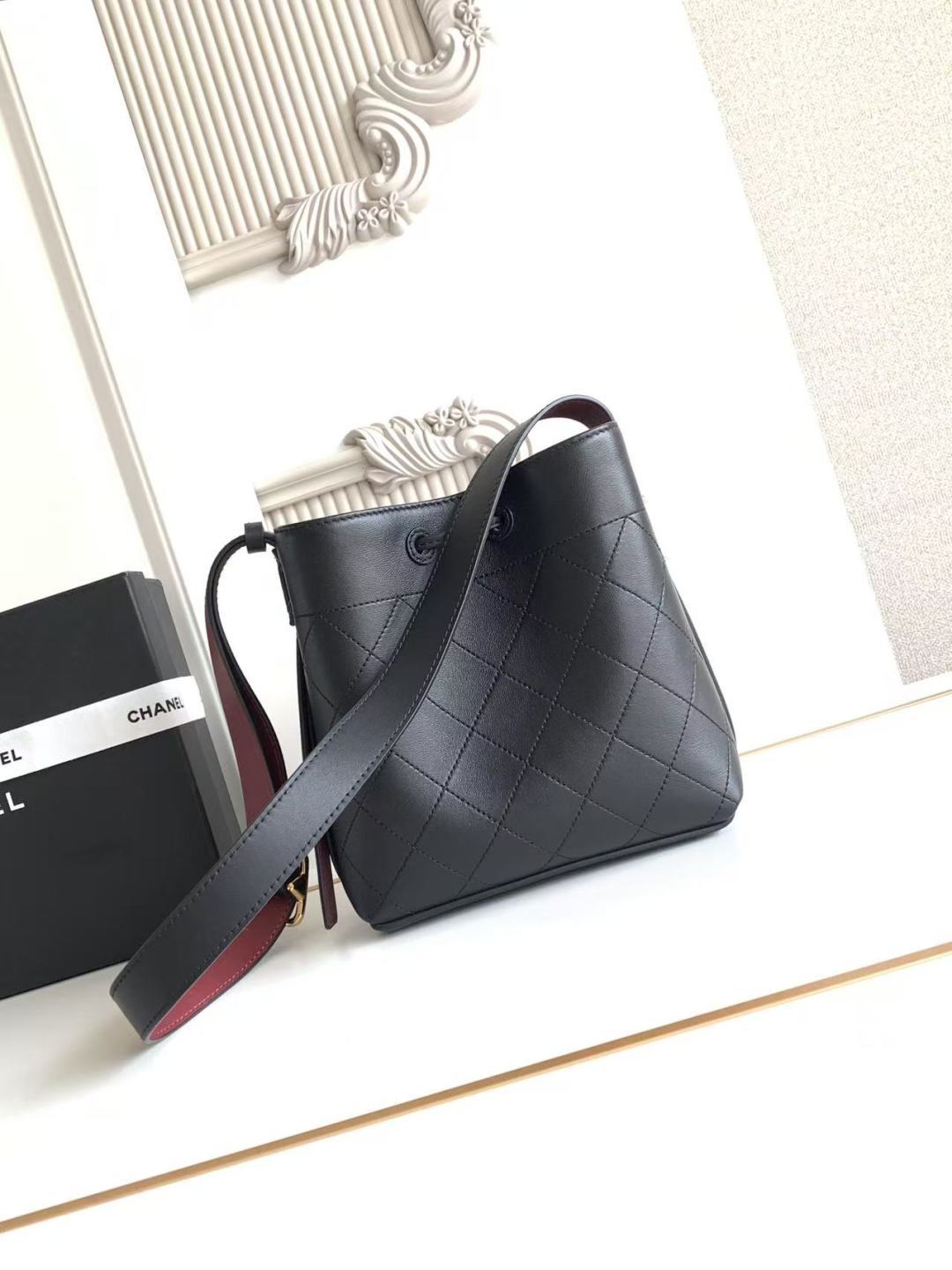 Chanel 26B AS6537 Small Calfskin Bucket Shoulder Bag - Image 3