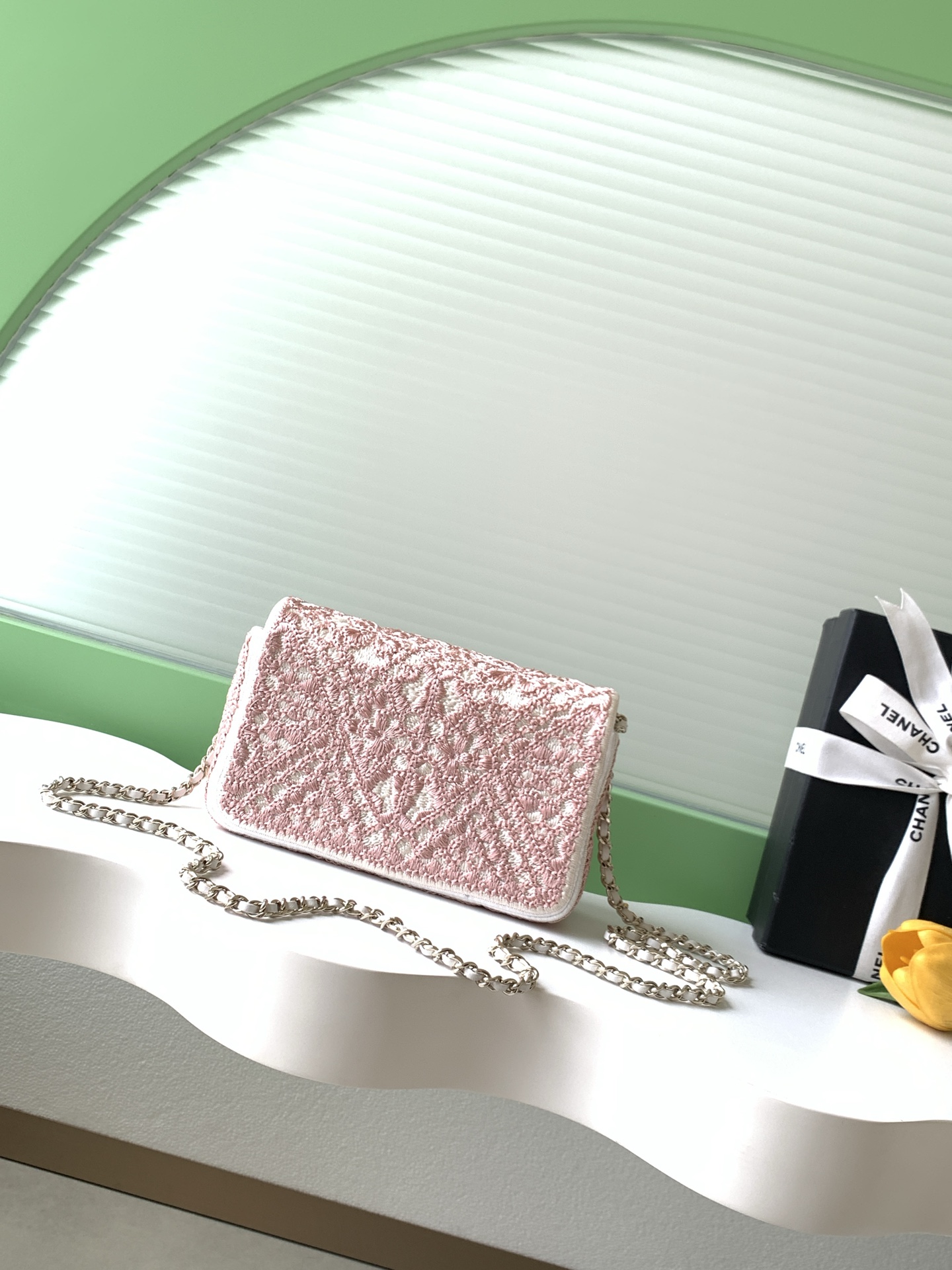 Chanel 26-Needle Woven Crossbody Bag with Double-C Logo - Image 3