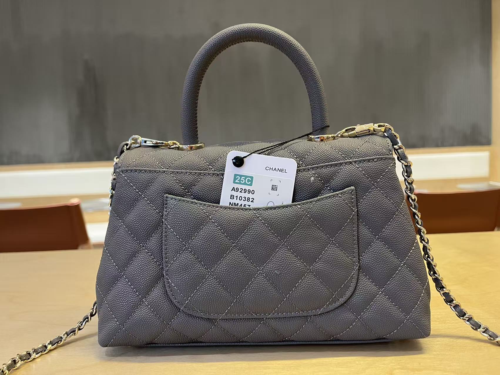 Chanel Coco Handle Small-Grain Leather Top-Handle Bag - Image 3