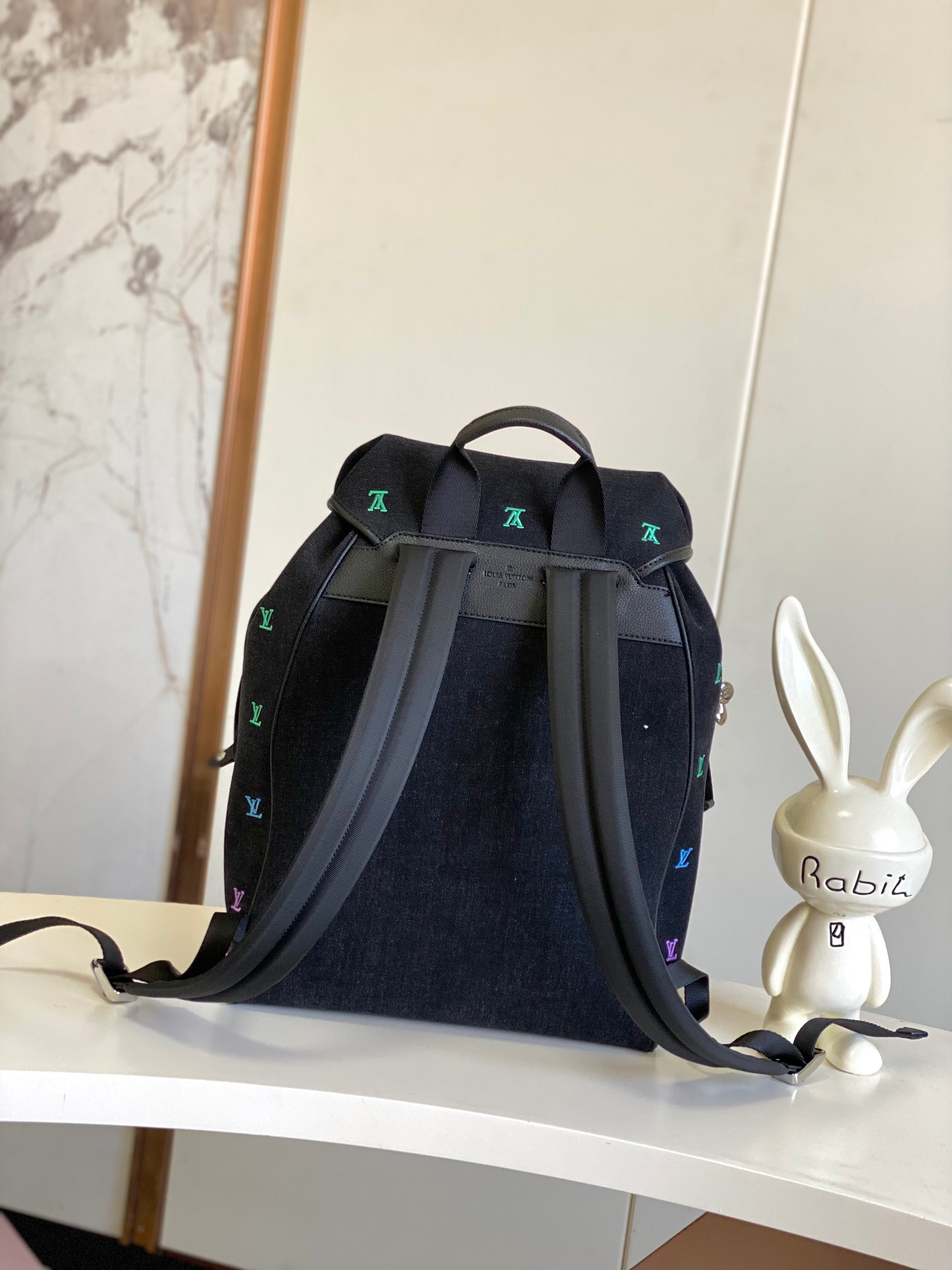 Louis Vuitton Montsouris Backpack in LV Blason Washed Denim M14135 - Image 3