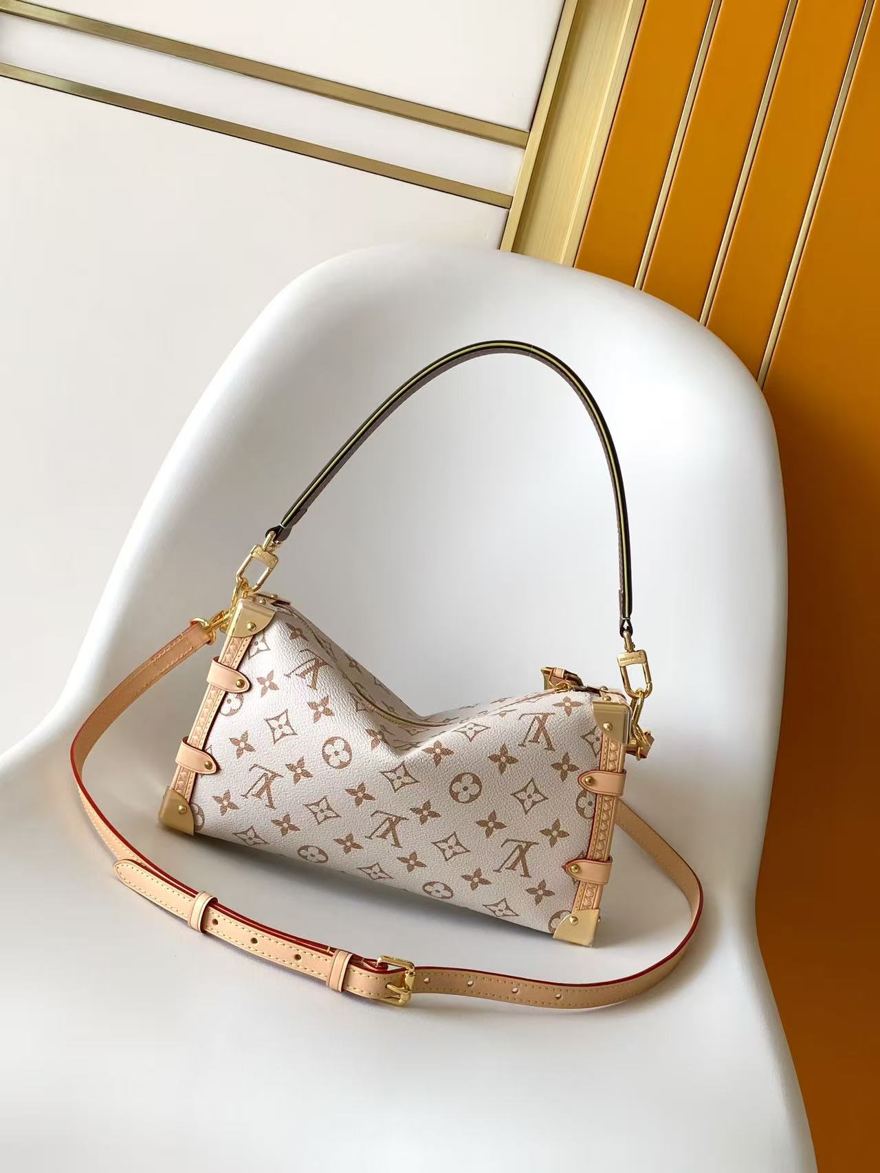 Louis Vuitton Side Trunk Medium Handbag - Monogram Dune - Image 3