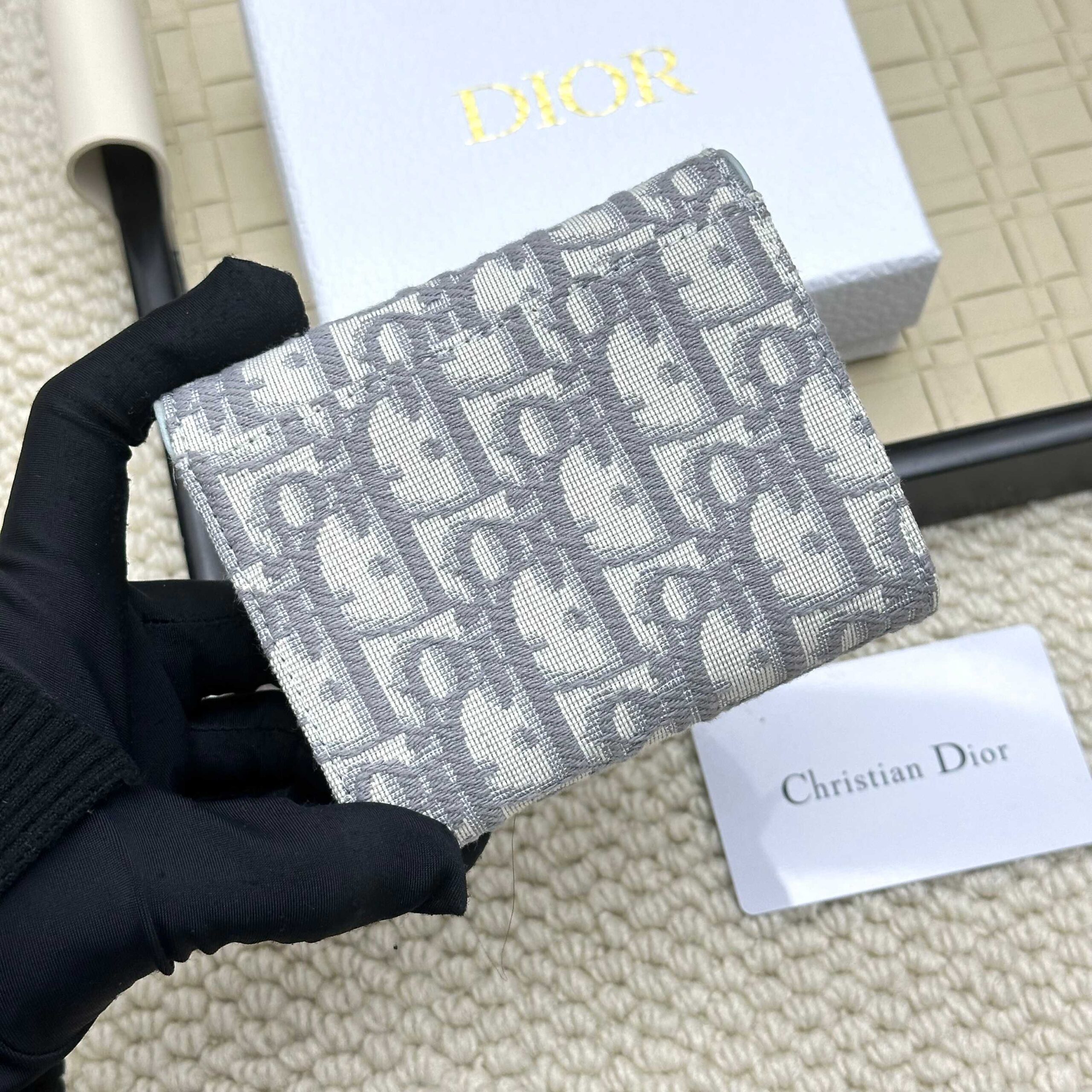 Dior Saddle Lotus Oblique Trifold Wallet - Image 3