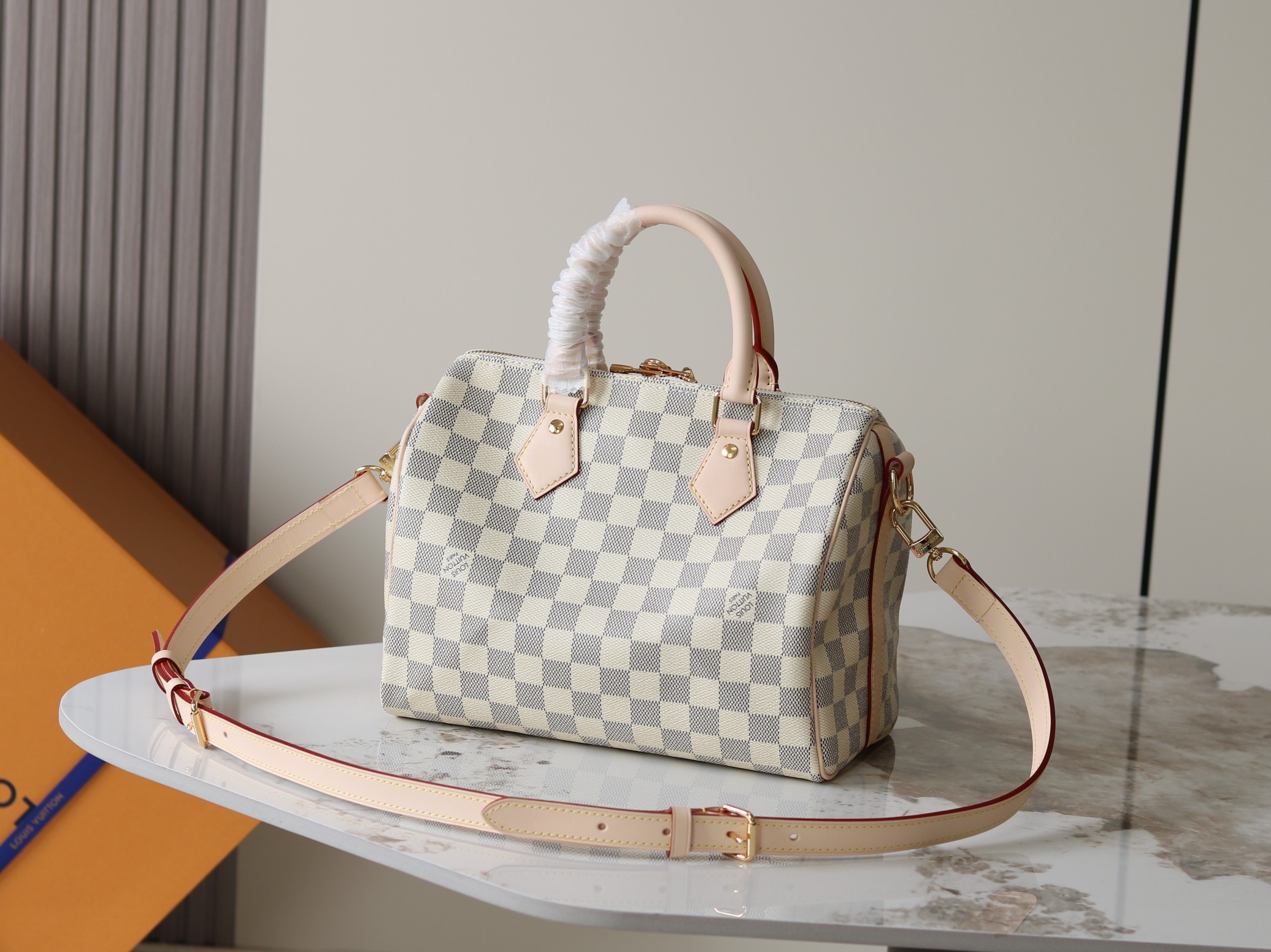Louis Vuitton Speedy Bandouliere 25 Damier Azur Handbag - Image 3