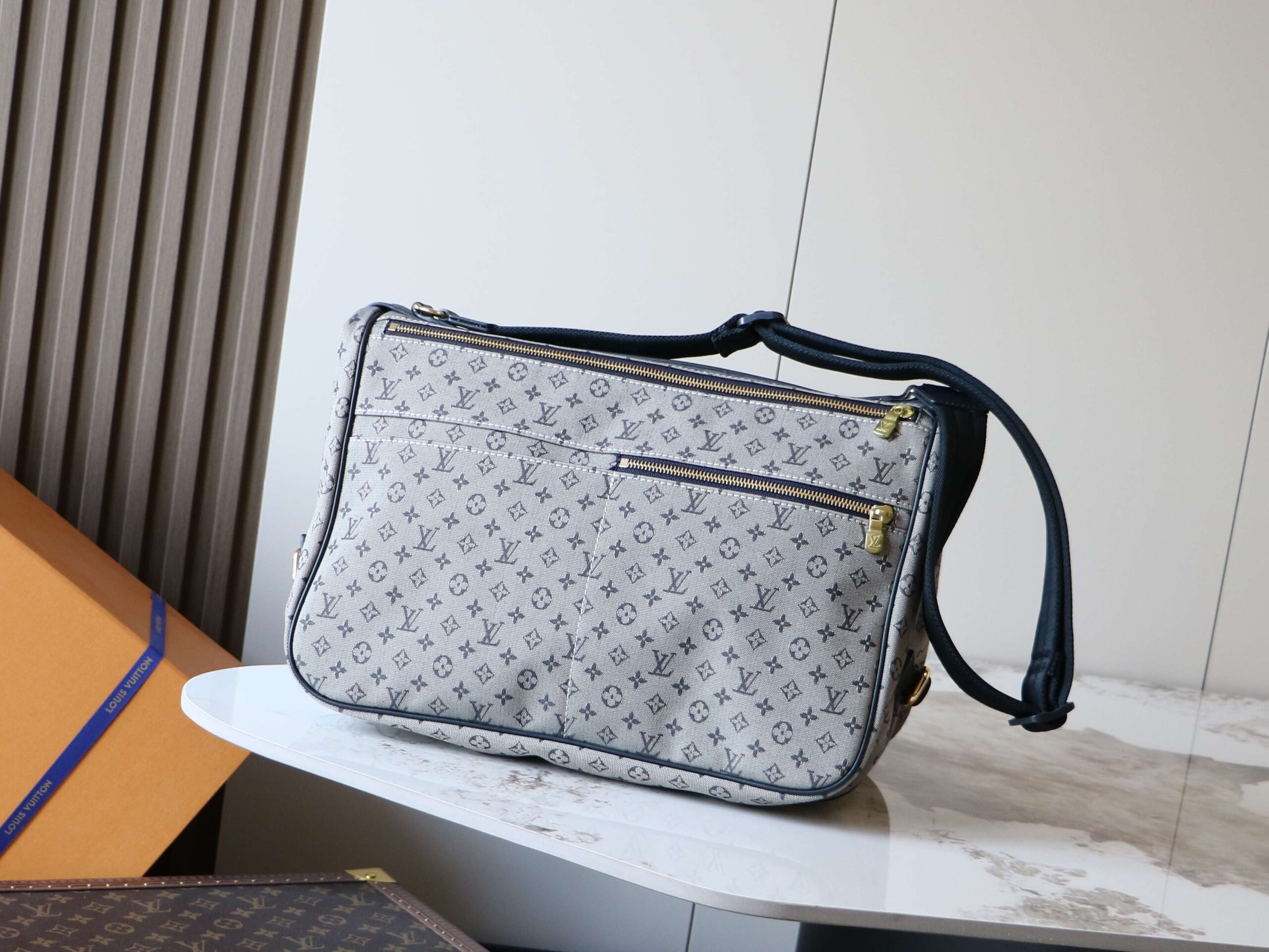 Louis Vuitton Saumur Crossbody Bag in Monogram Denim, M42352 Dark Blue - Image 3