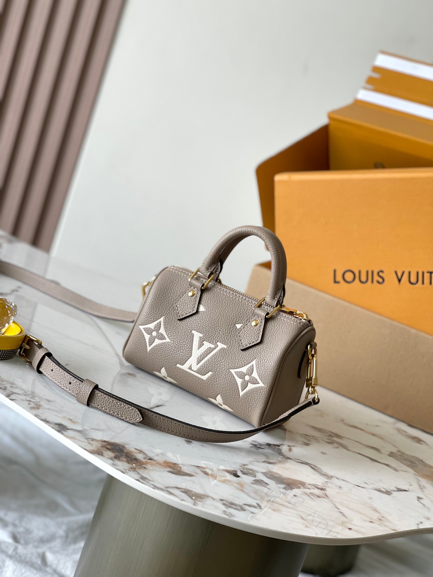 Louis Vuitton Nano Speedy Handbag M82890 in Elephant Gray - Image 3