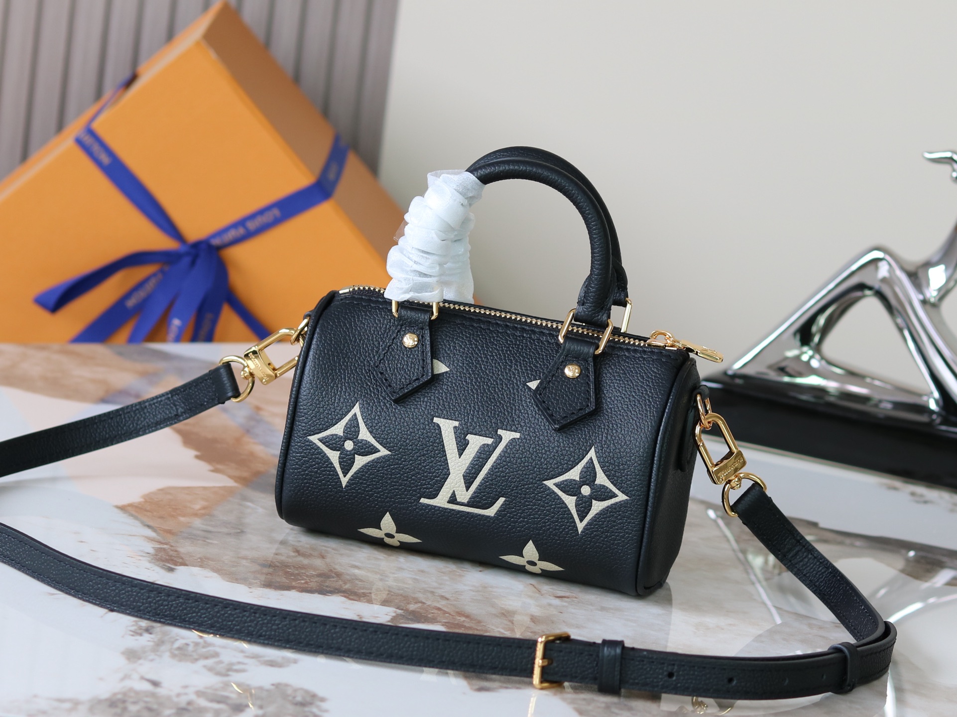 Louis Vuitton Nano Speedy Monogram Empreinte Handbag - Image 3