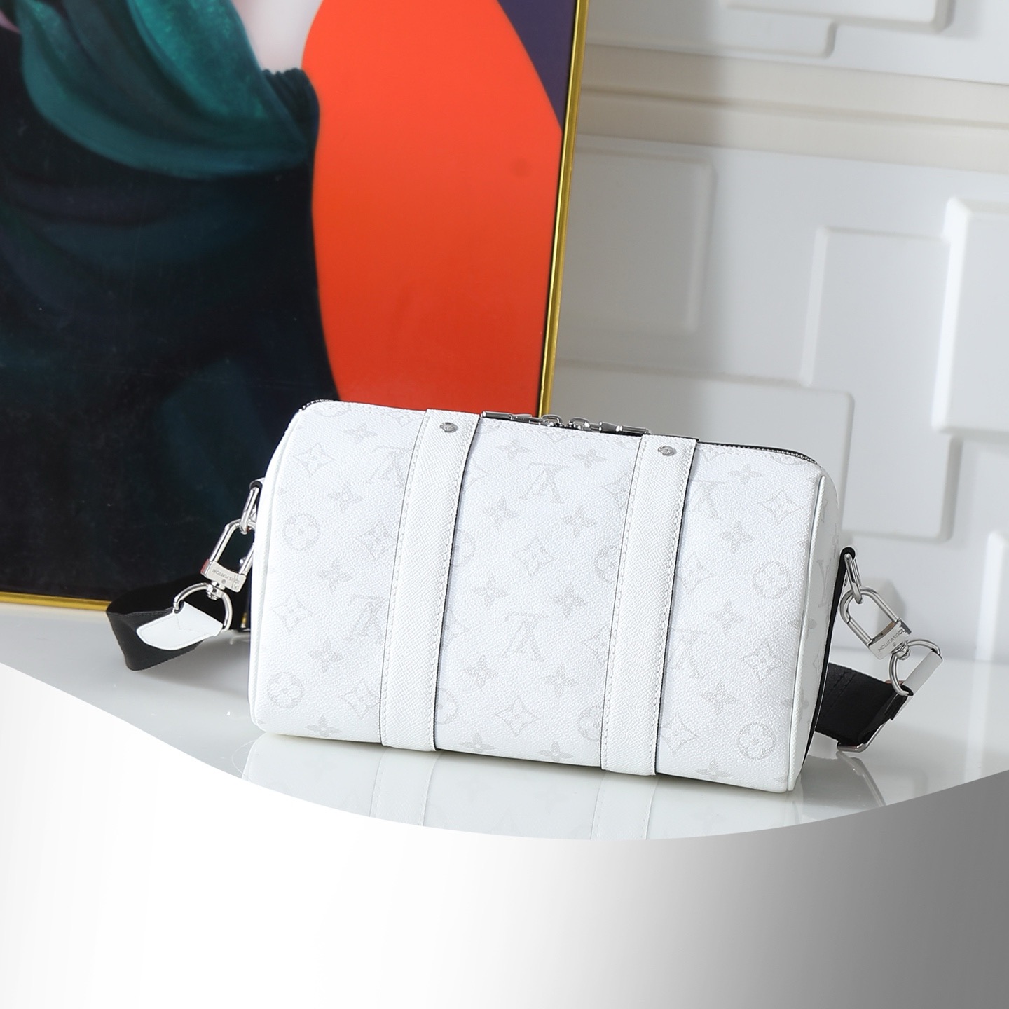 Louis Vuitton City Keepall M27644 Crossbody Bag in White Monogram - Image 3