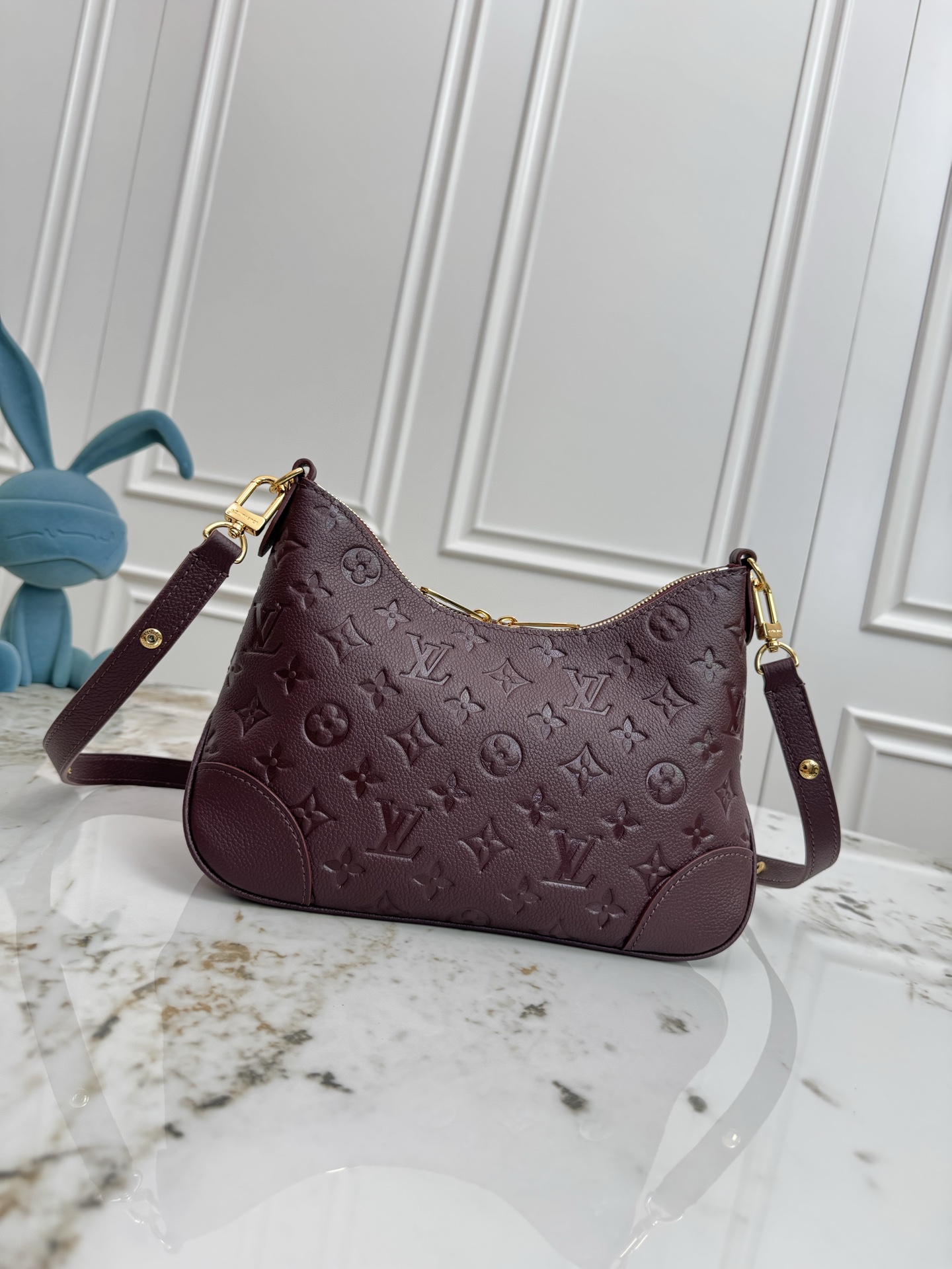Louis Vuitton Boulogne Bag in Burgundy Monogram Empreinte Leather - Image 3