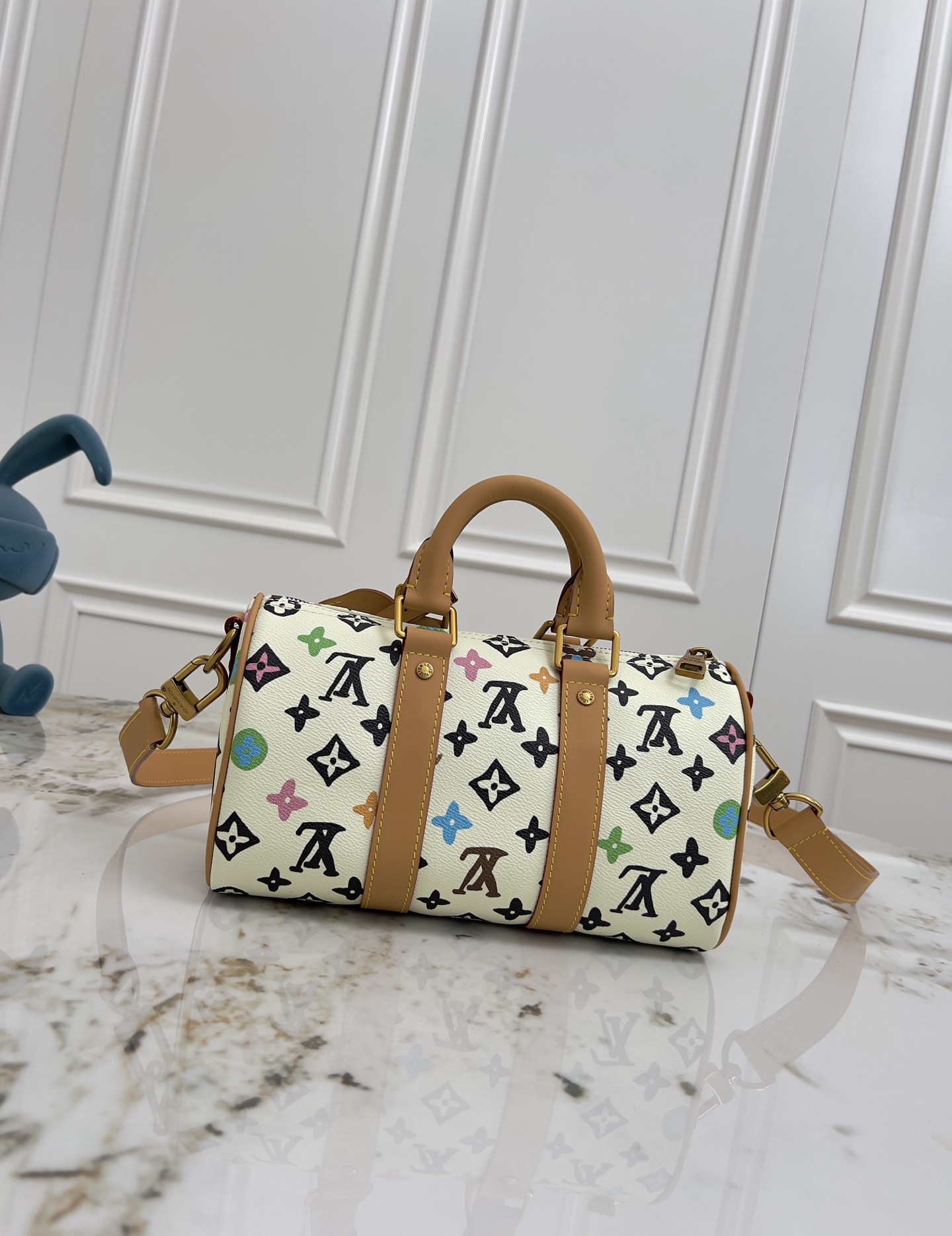 Louis Vuitton Keepall 25 Handbag - Monogram Eclipse Reverse Canvas - Image 3