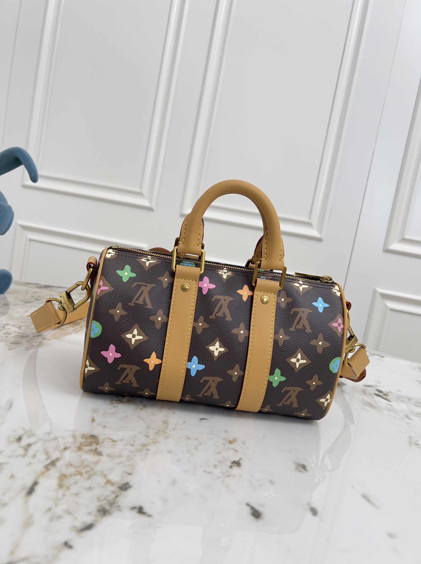 Louis Vuitton Keepall 25 Pillow Handbag in Monogram Eclipse Reverse Canvas - Image 3