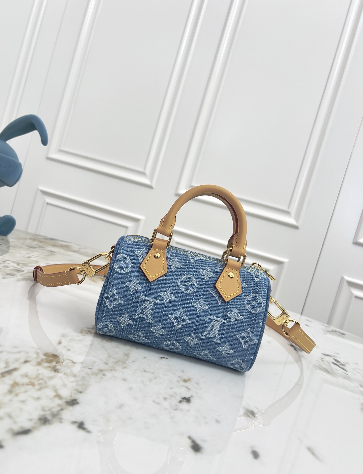 Louis Vuitton Nano Speedy Denim Monogram Bag - Image 3