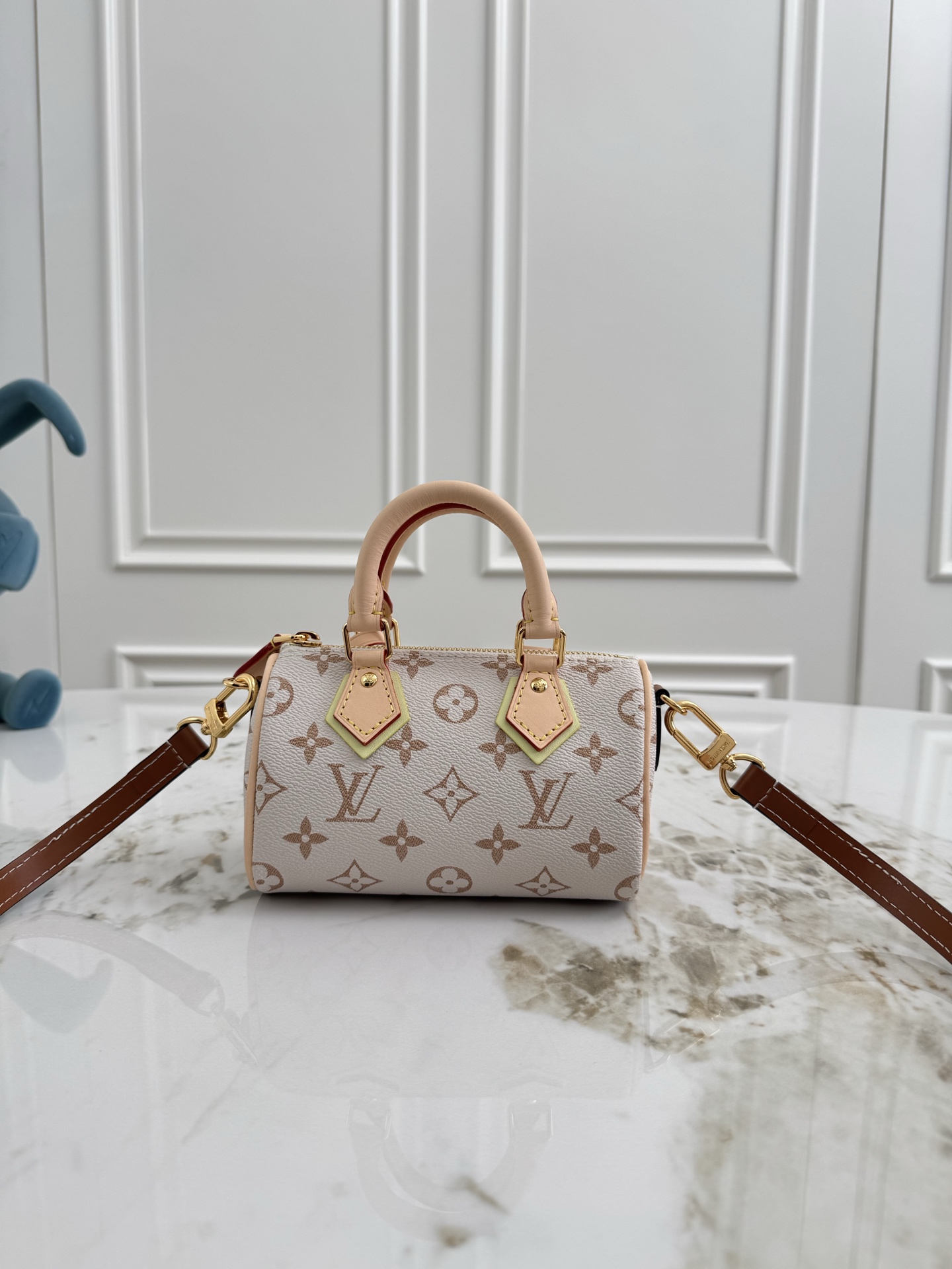 Louis Vuitton Nano Speedy Handbag in Crafty Monogram Dune Canvas - Image 3