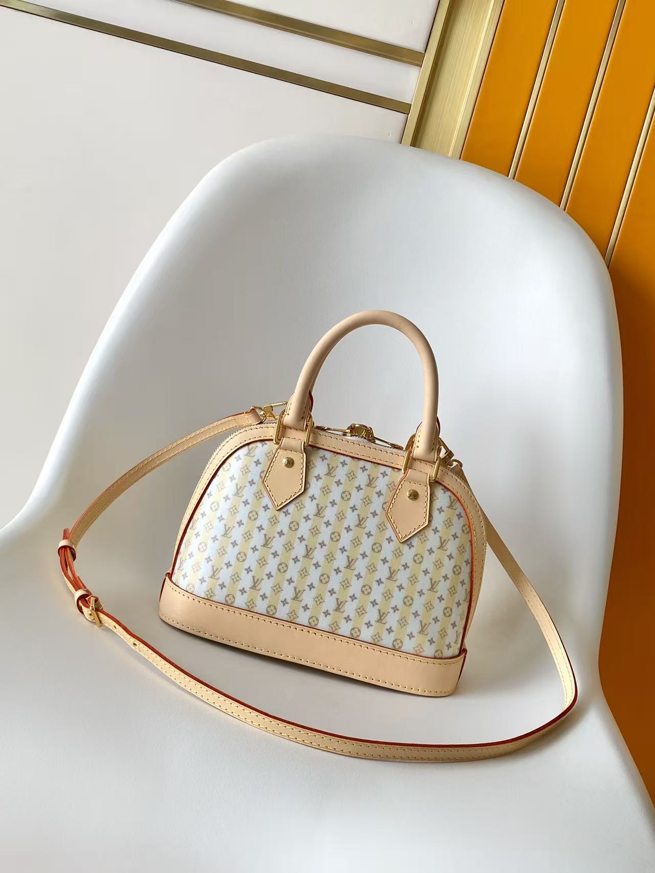 Louis Vuitton Alma BB Stamp Monogram Bag in Beige - Image 3