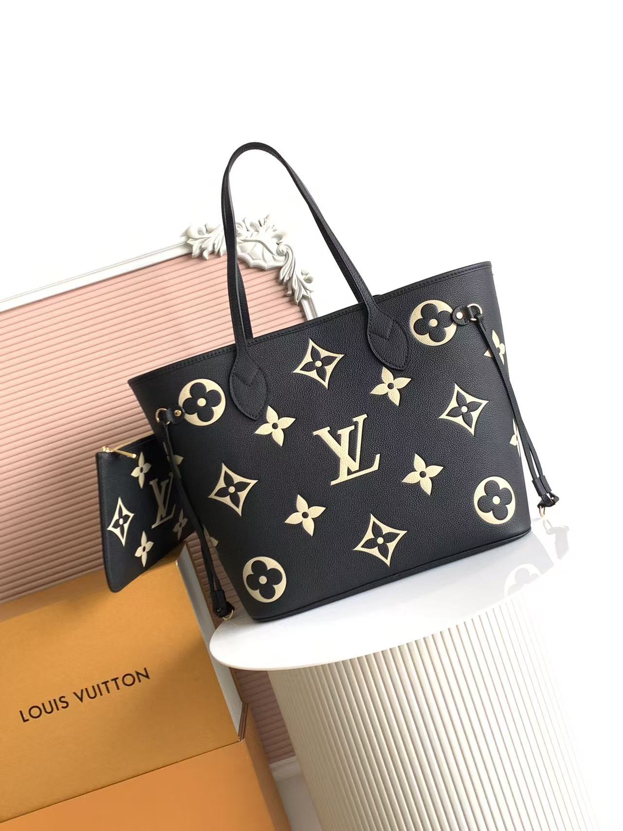 Louis Vuitton Neverfull MM Monogram Empreinte Leather Tote Bag - Image 3
