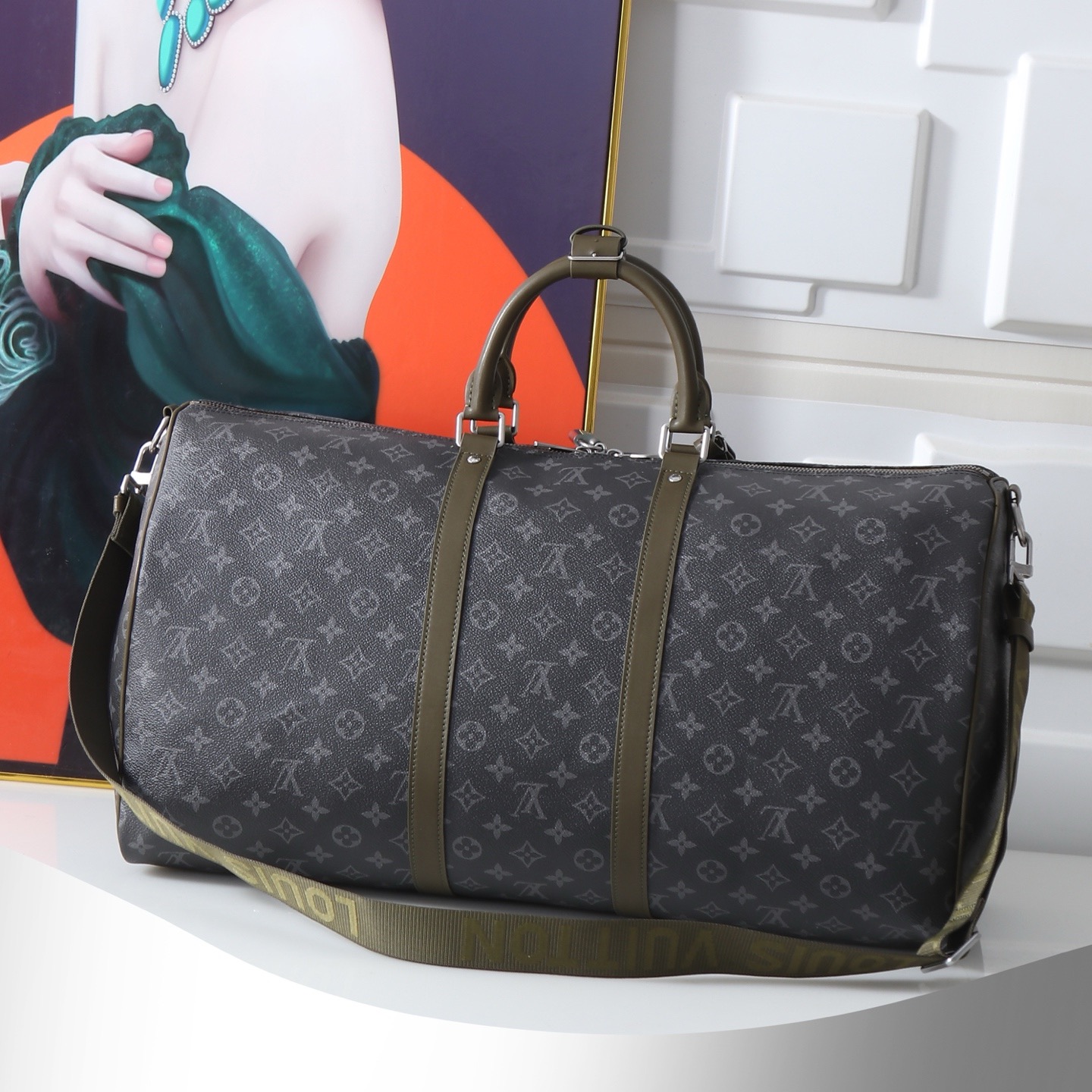 Louis Vuitton Keepall Bandoulière 55 Travel Bag - Image 3