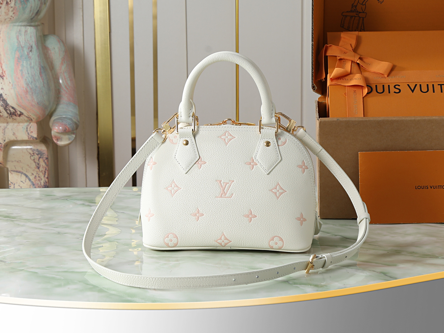 Louis Vuitton Alma BB Handbag M27574 in Pink Monogram Leather - Image 3
