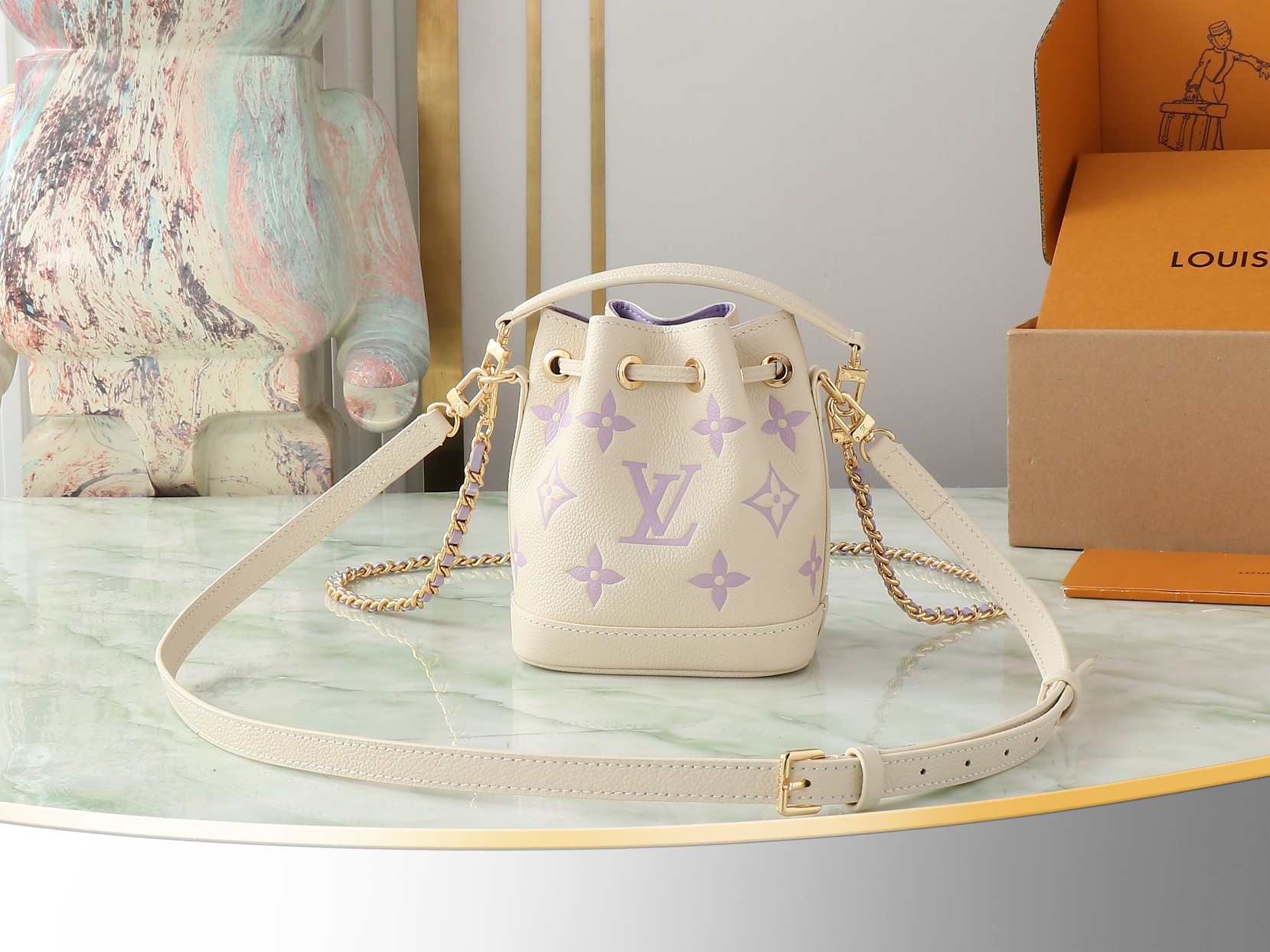Louis Vuitton Nano Noé Mini Bucket Bag in Monogram Empreinte Leather - Image 3