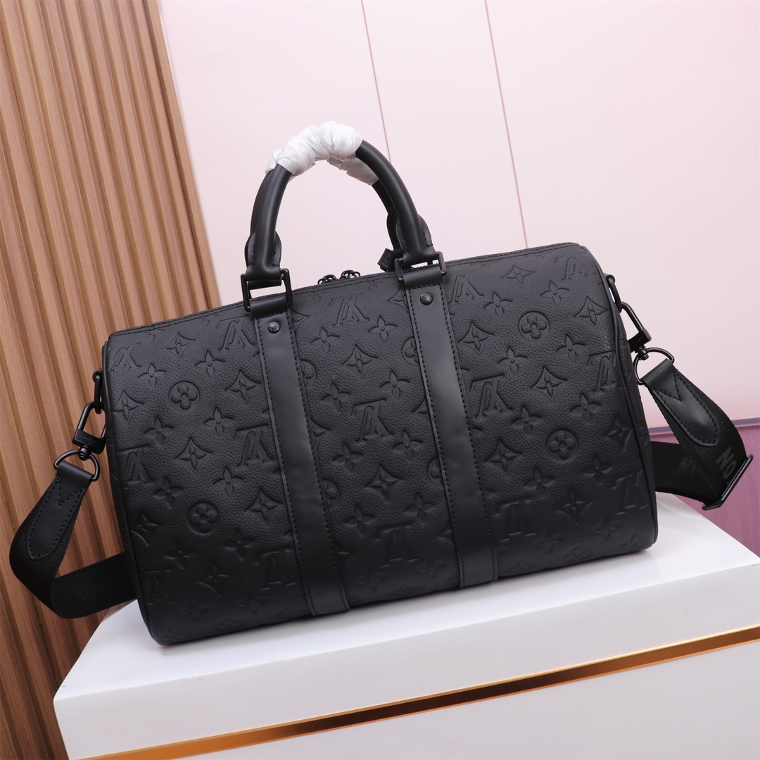 Louis Vuitton Keepall Bandouliere 35 Monogram Eclipse Travel Bag - Image 3