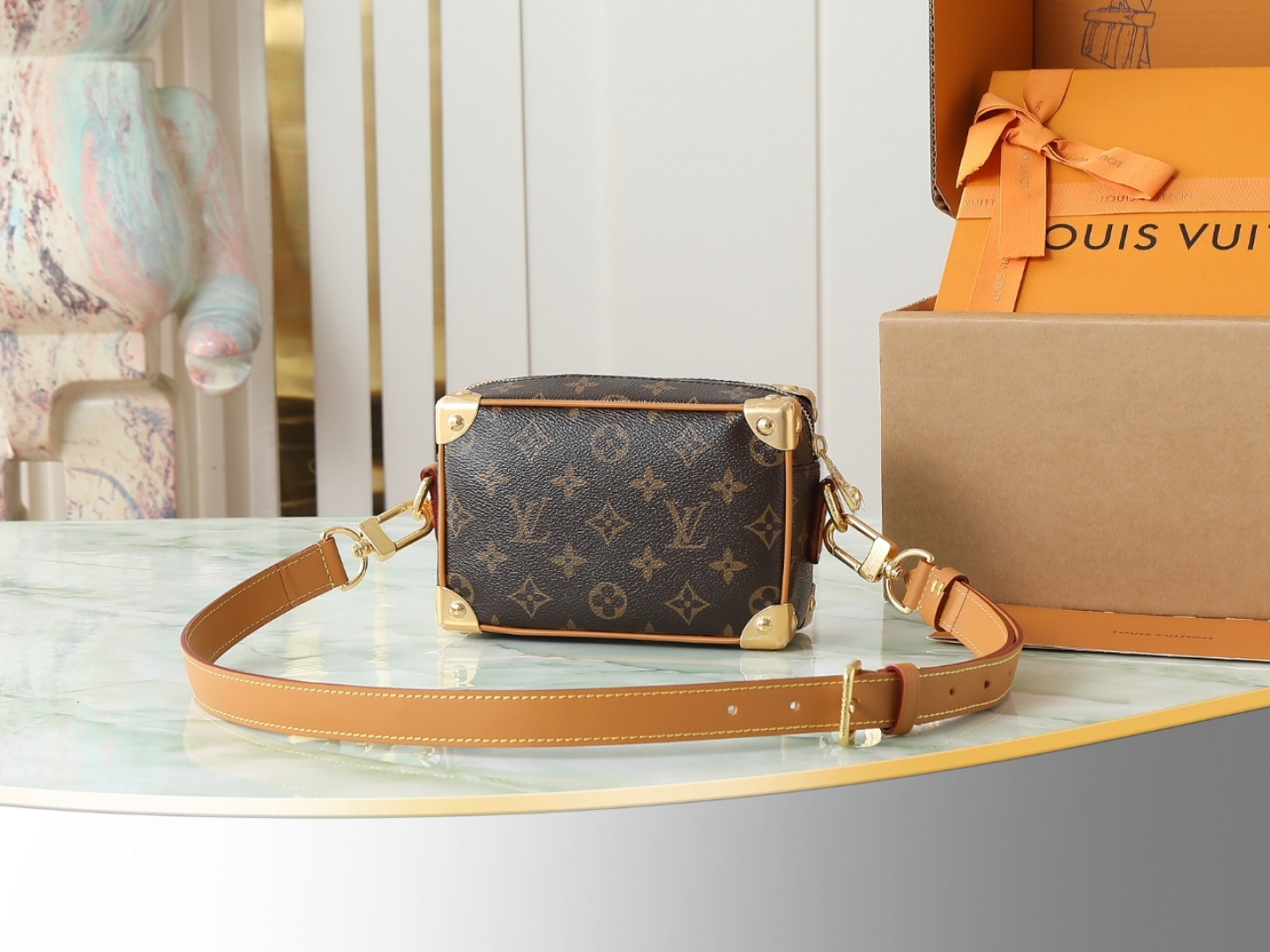 Louis Vuitton Mini Soft Trunk Monogram Chain Crossbody Bag - Image 3