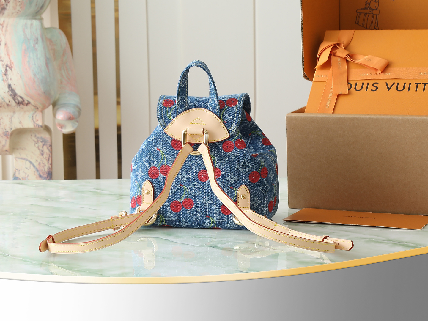 Louis Vuitton Venice NM Monogram Cherry Denim Shoulder Bag - Image 3