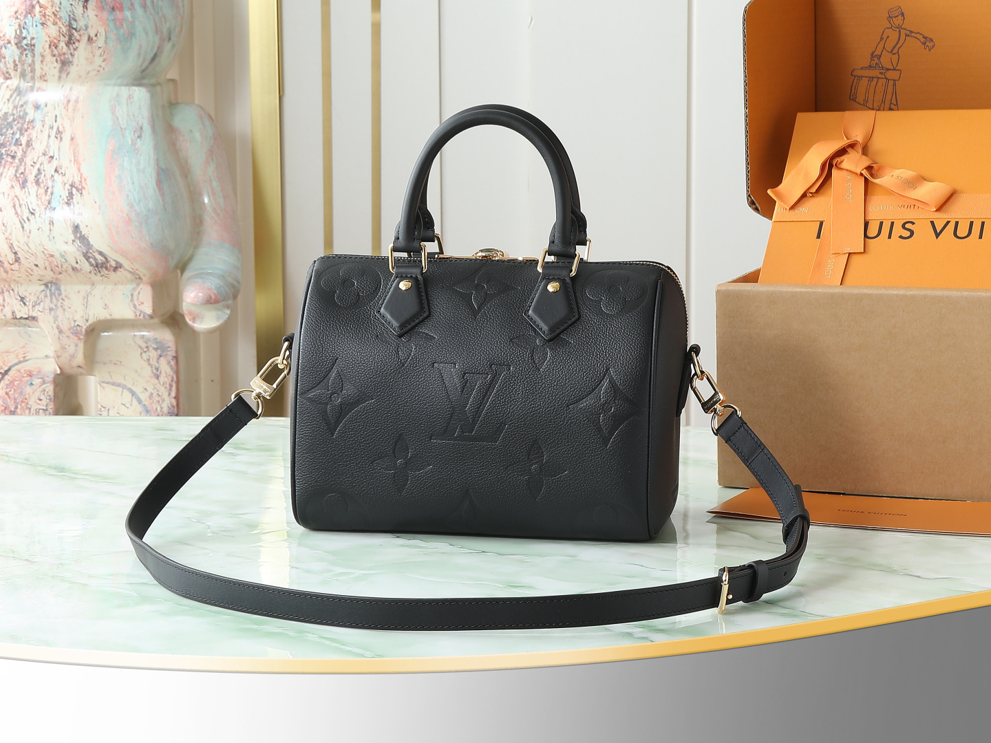 Louis Vuitton Speedy Bandoulière 25 Monogram Empreinte Leather Handbag - Image 3