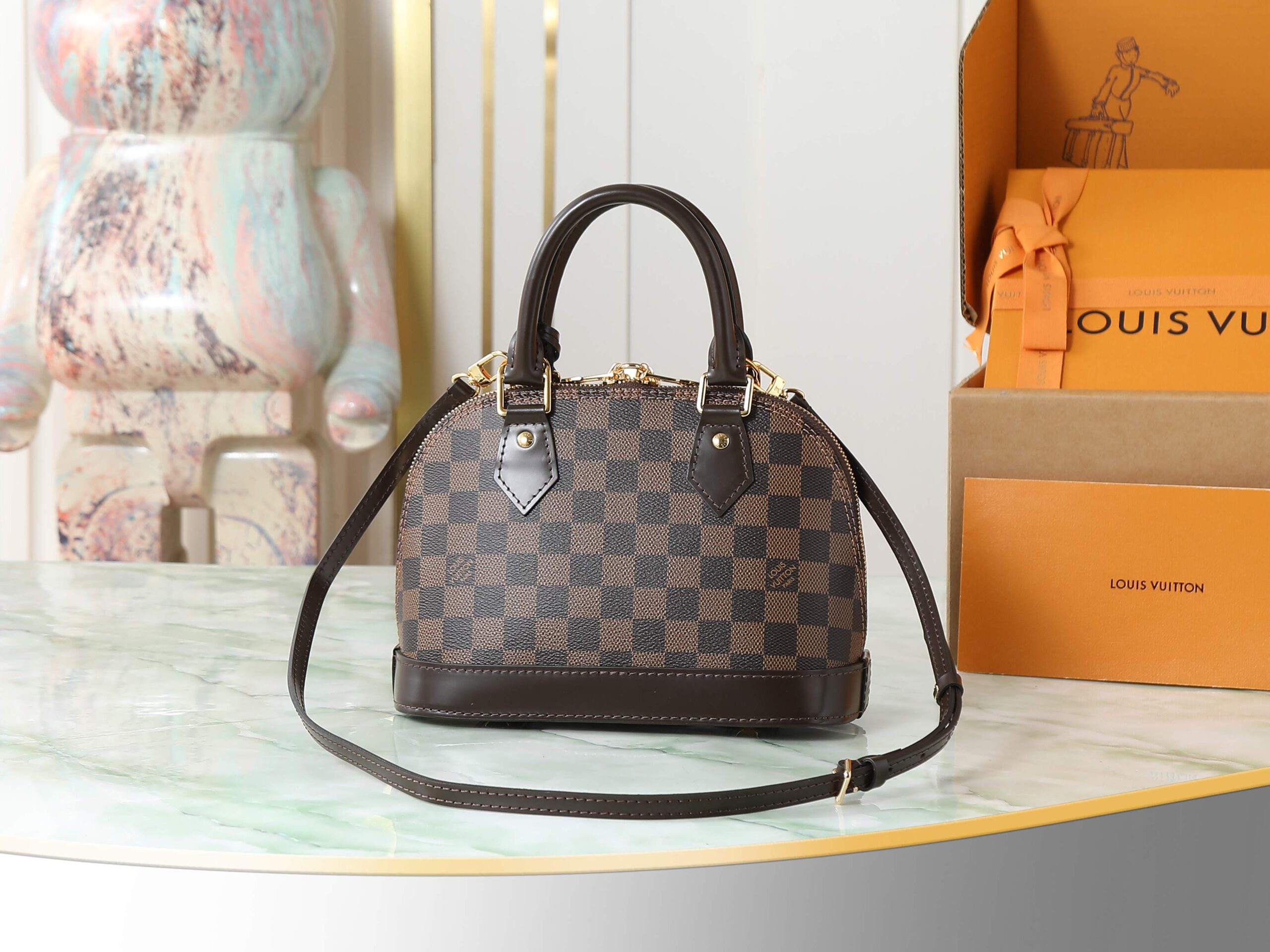 Louis Vuitton Alma BB Monogram Canvas Crossbody Bag - Image 3