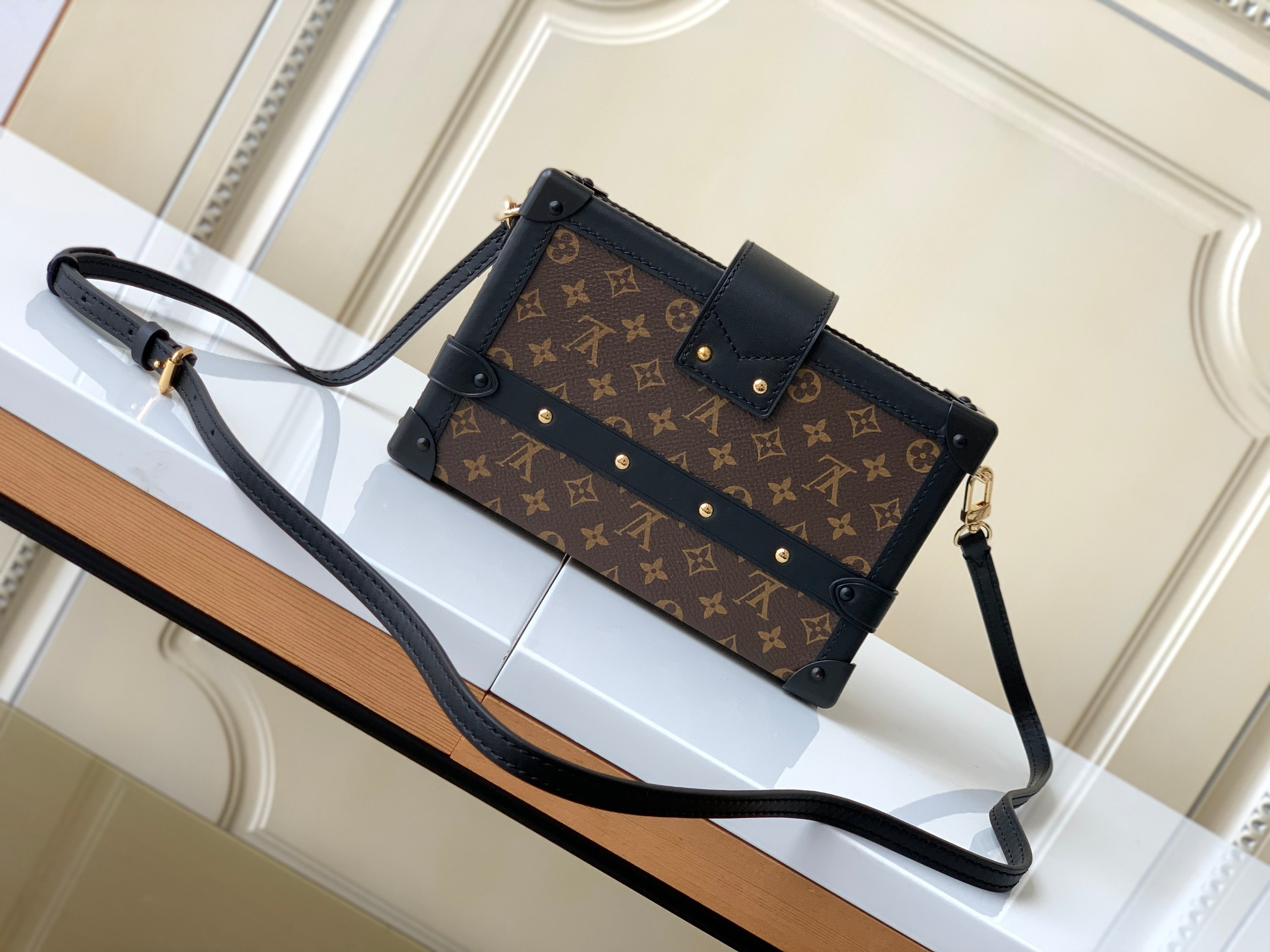 Louis Vuitton Petite Malle Monogram Canvas Crossbody Bag - Image 3