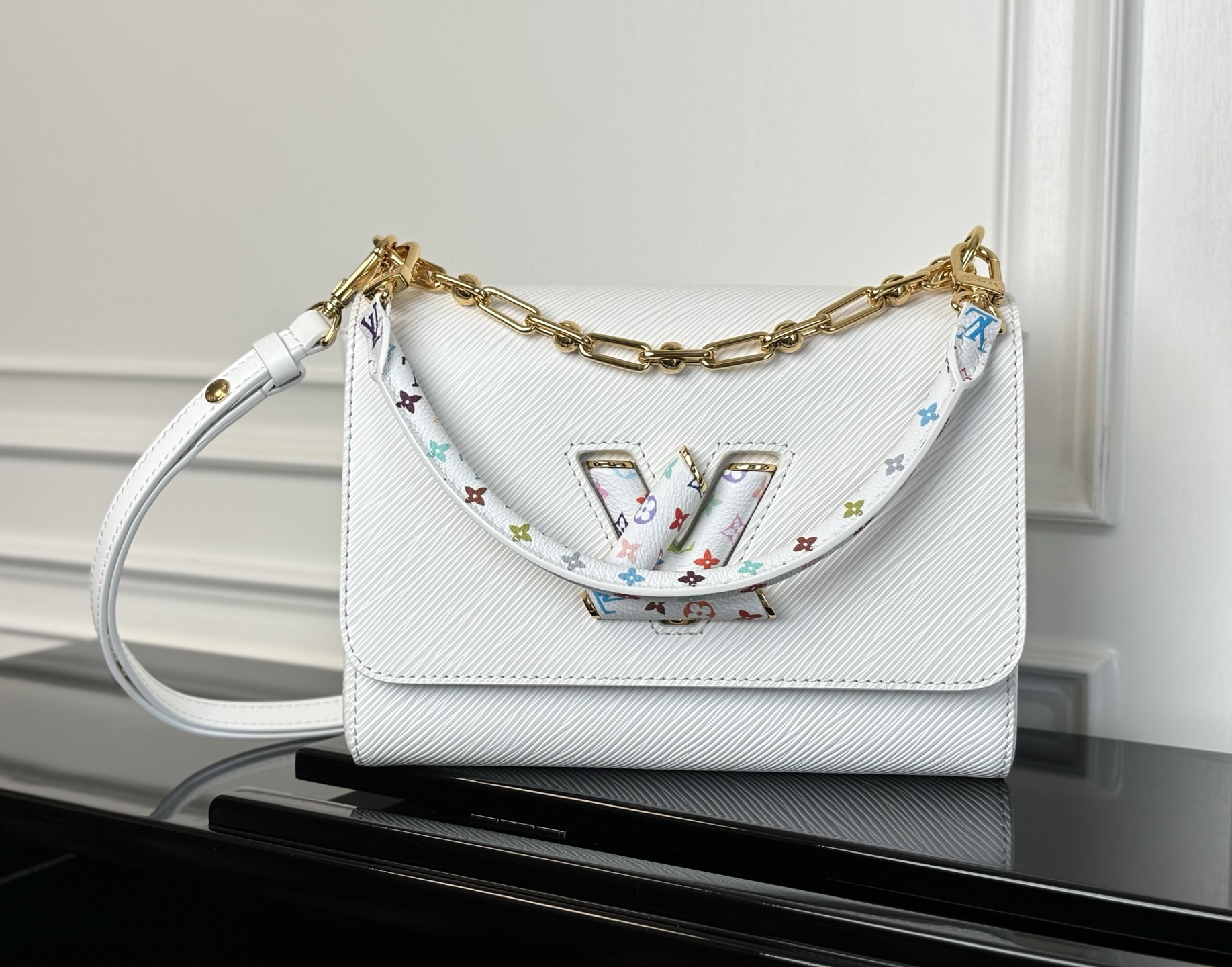 Louis Vuitton x Murakami Twist MM Slim Bag in White - Image 3